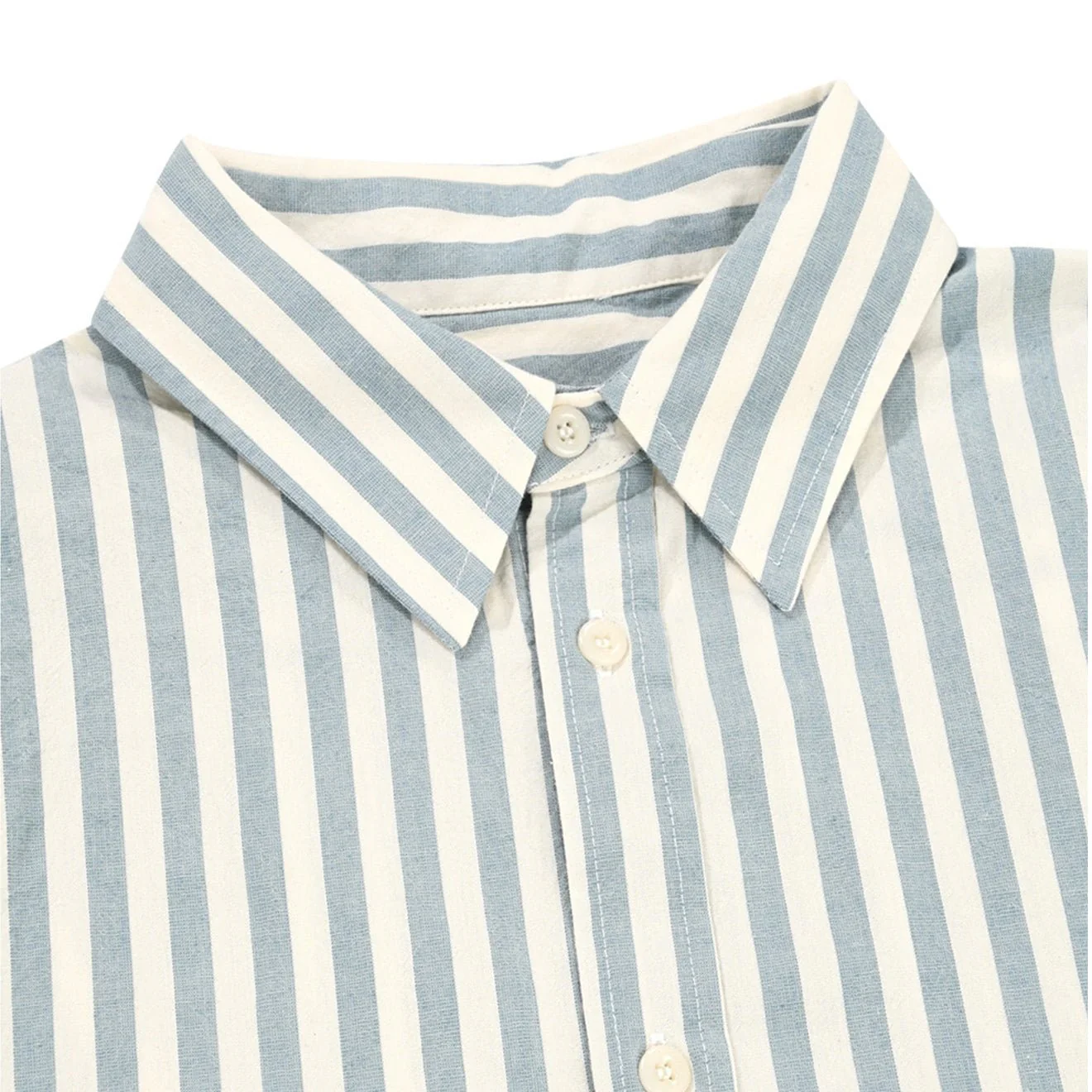 Kappy Melange Stripe Shirt Sky Blue - Image 7