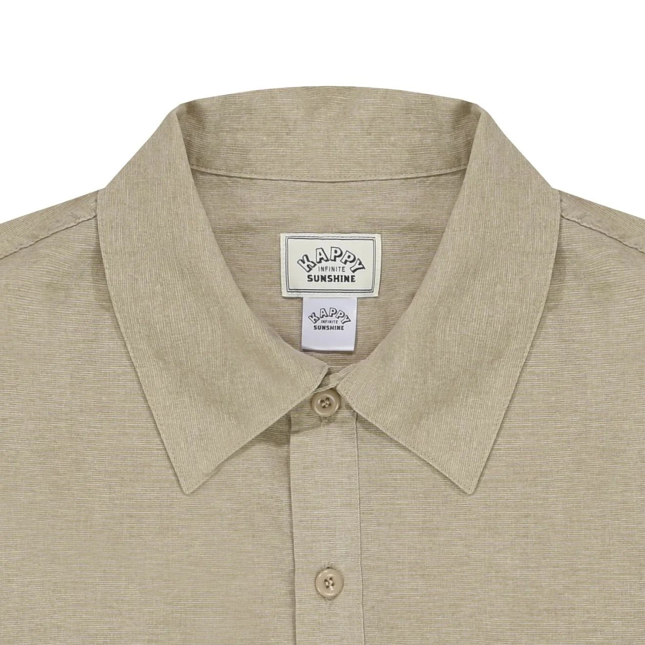 Kappy Pigment Henley Neck Half Shirt Beige - Image 2