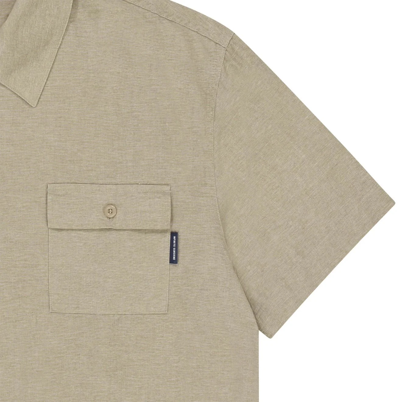 Kappy Pigment Henley Neck Half Shirt Beige - Image 3