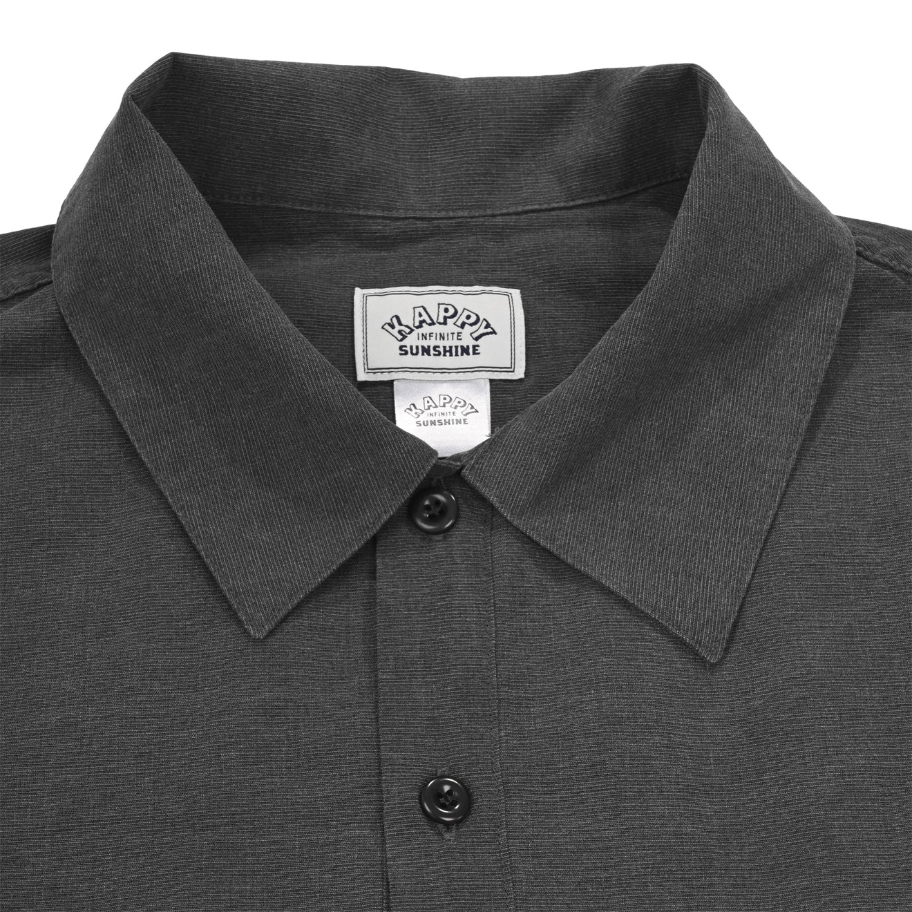 Kappy Pigment Henley Neck Half Shirt Charcoal - Image 2