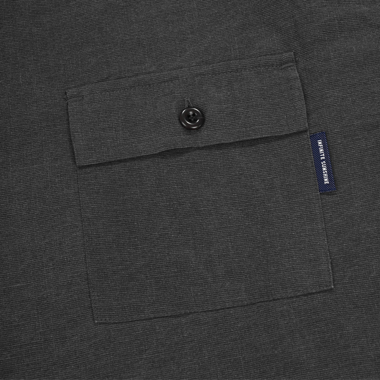 Kappy Pigment Henley Neck Half Shirt Charcoal - Image 3