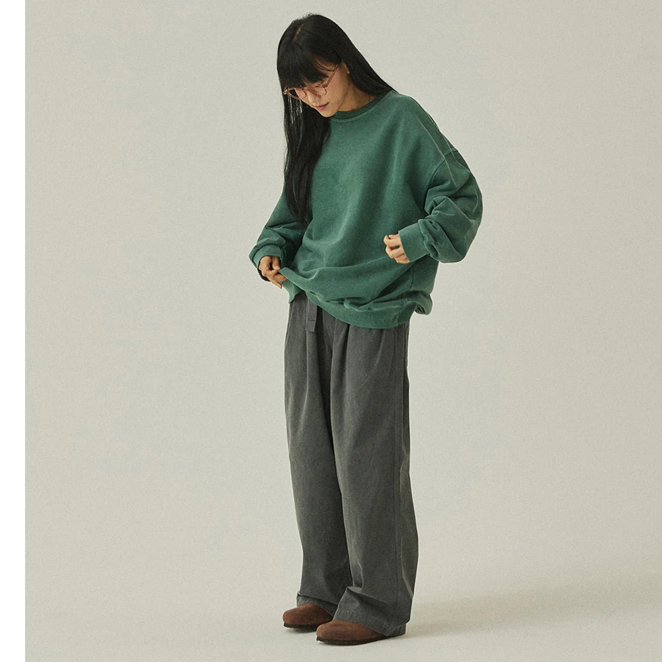 Kappy Pigment Sweat Shirt Deep Green - Image 3