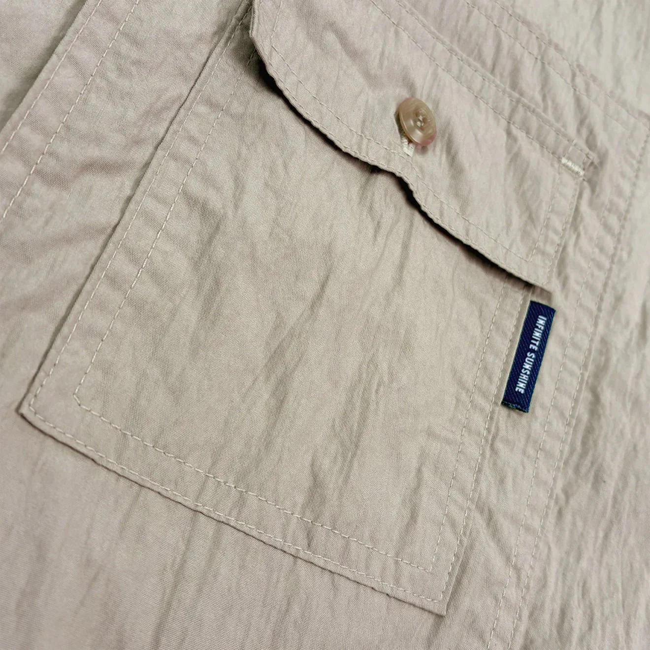 Kappy Pocket Utility Half Shirt Beige - Image 4