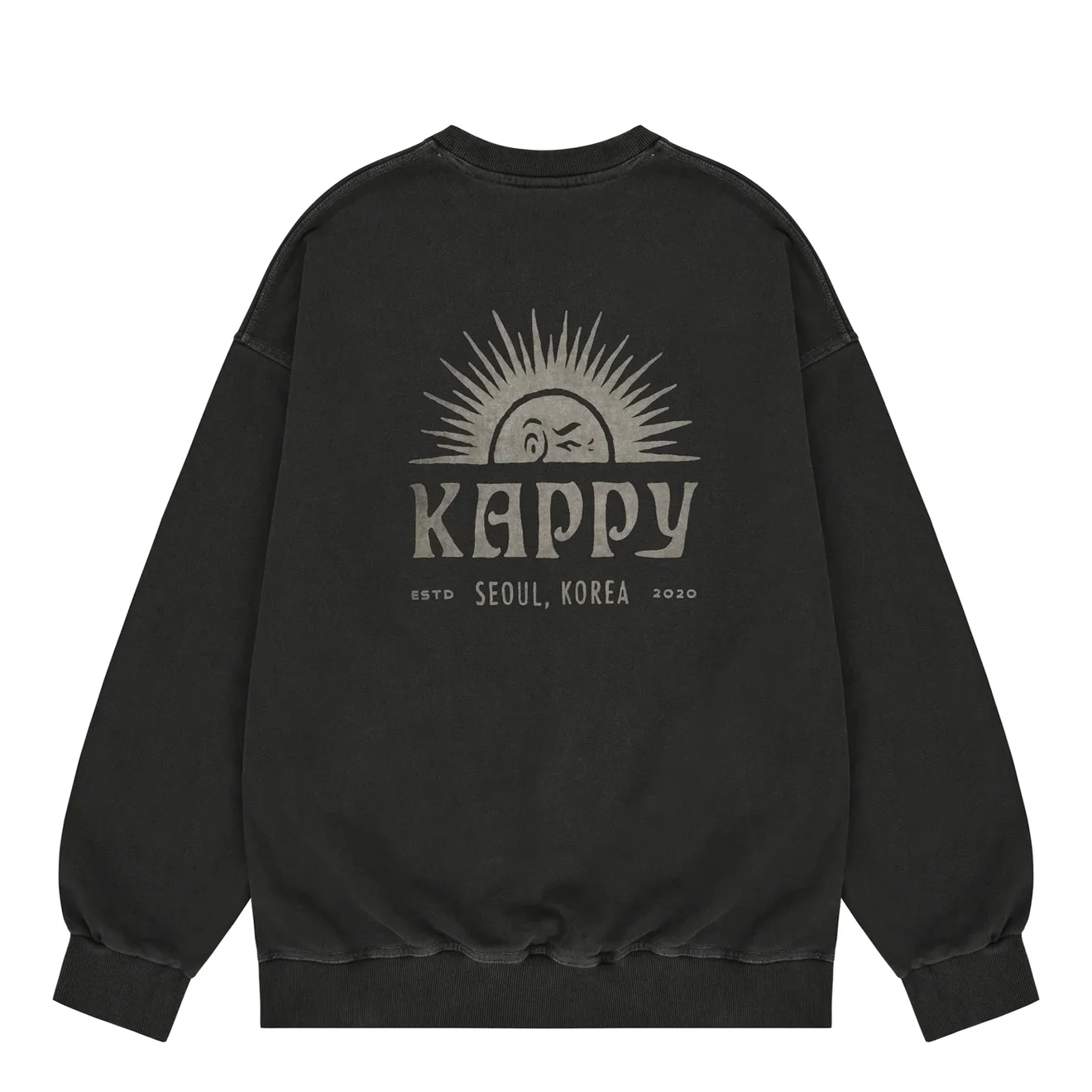 Kappy Sunny Wink Pigment Sweatshirt Charcoal - Image 2
