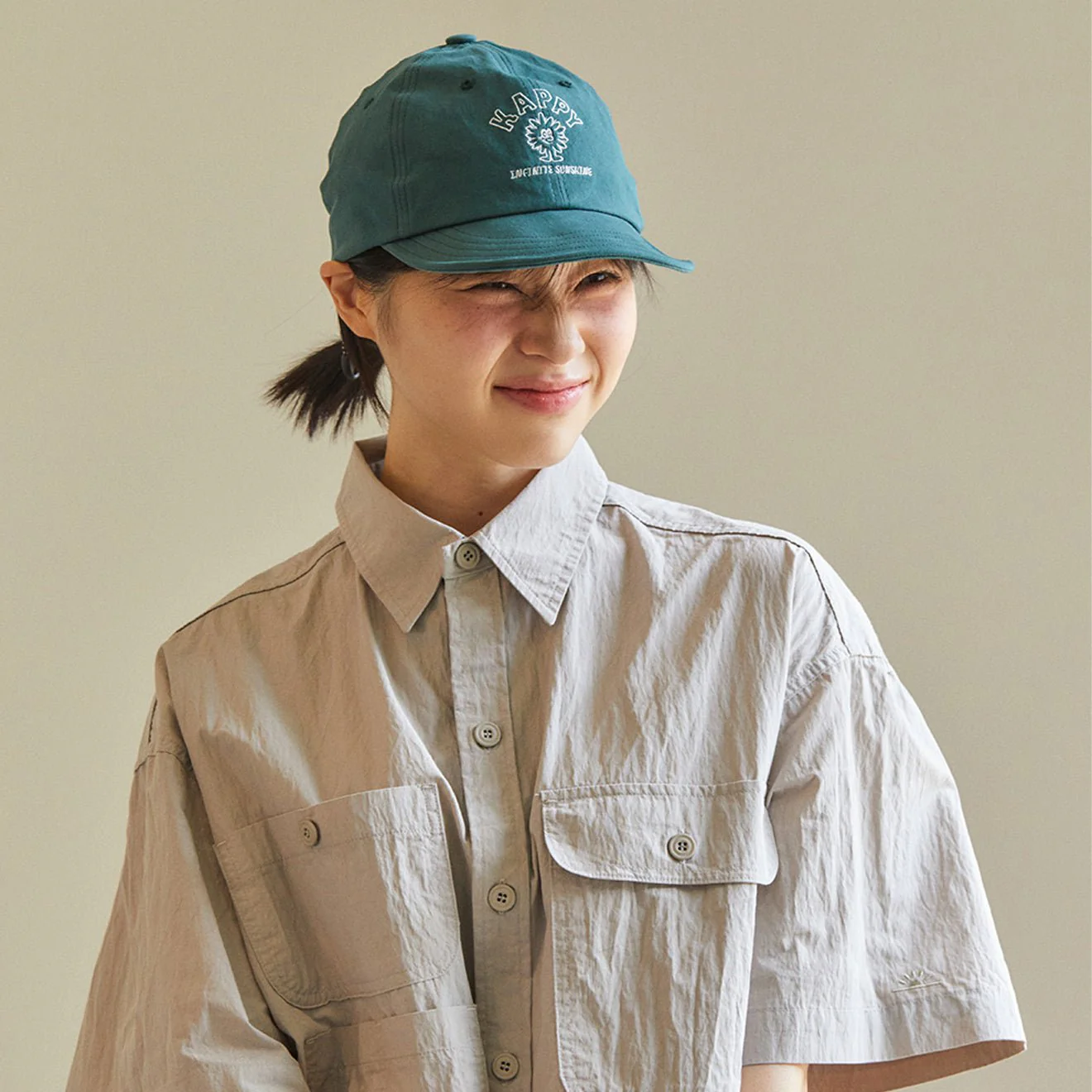 Kappy Sunrise Utility Half Shirt Greige - Image 6
