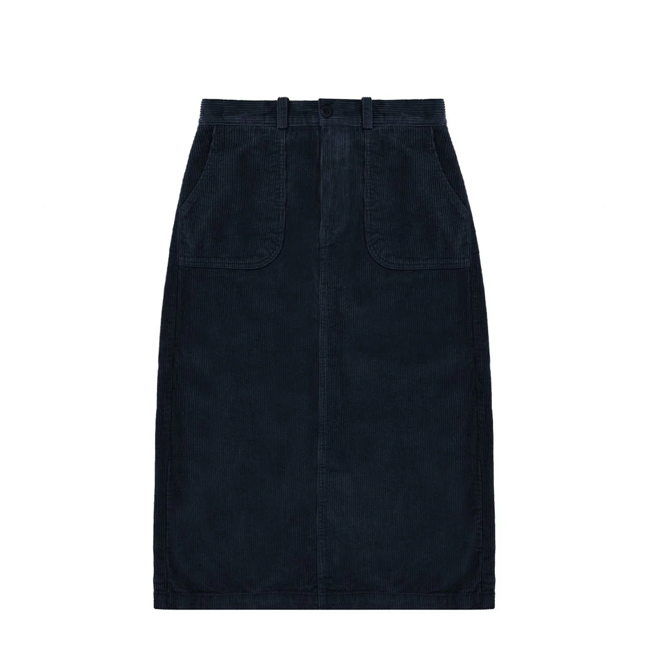 Kappy Womens Corduroy Fatigue Skirt Navy