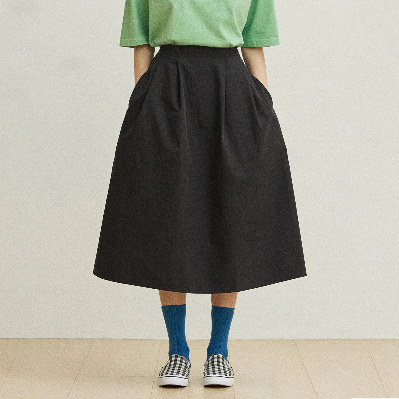 Kappy Womens Flare Banding Skirt Black - Image 3