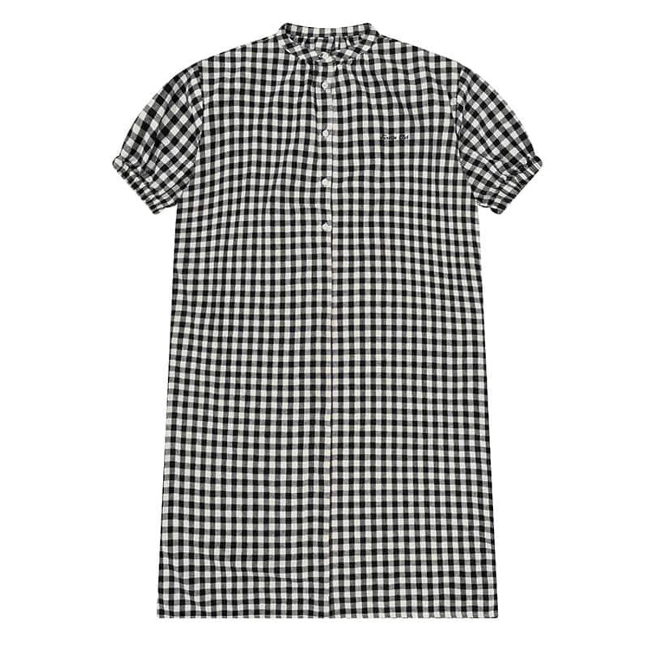 Kappy Womens Gingham Check Linen Dress Black
