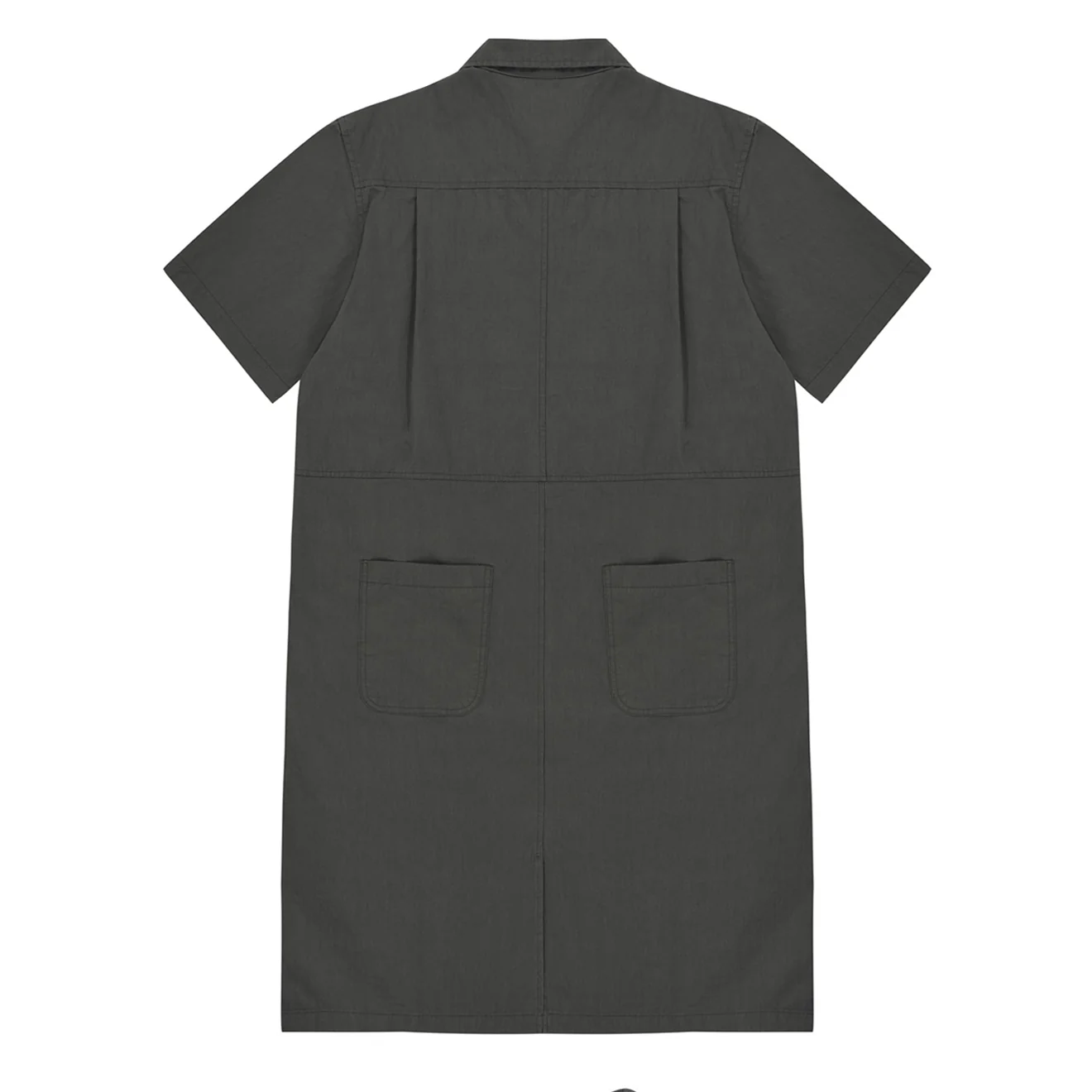 Kappy Womens Pocket Half Shirt Dress Charcoal - Image 2