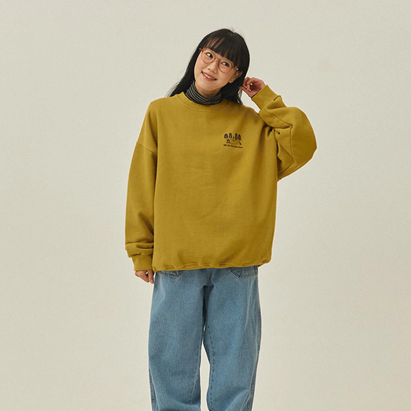 Kappy Yeti Fluff Sweat Shirt Mustard - Image 3