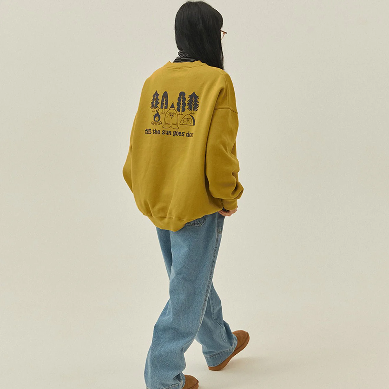 Kappy Yeti Fluff Sweat Shirt Mustard - Image 4