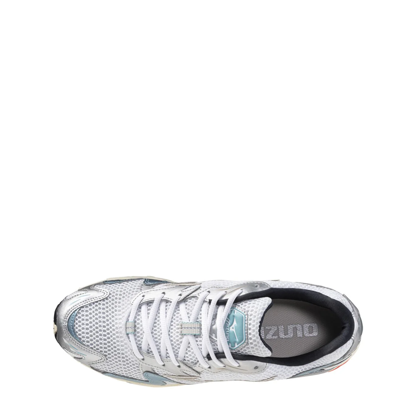 Mizuno Womens Wave Rider 10 Sport Trainer White / Vintage Khaki / Reef Waters - Image 2