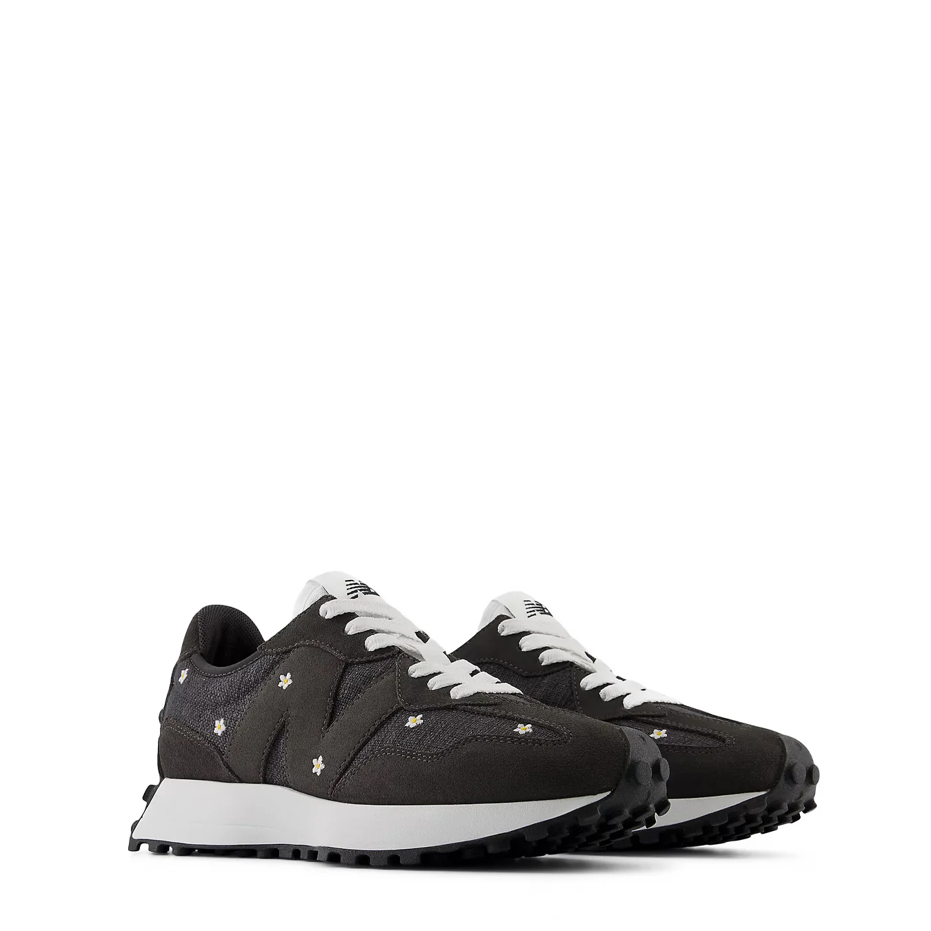New Balance Womens 327 Trainer Black Cement / White - Image 2