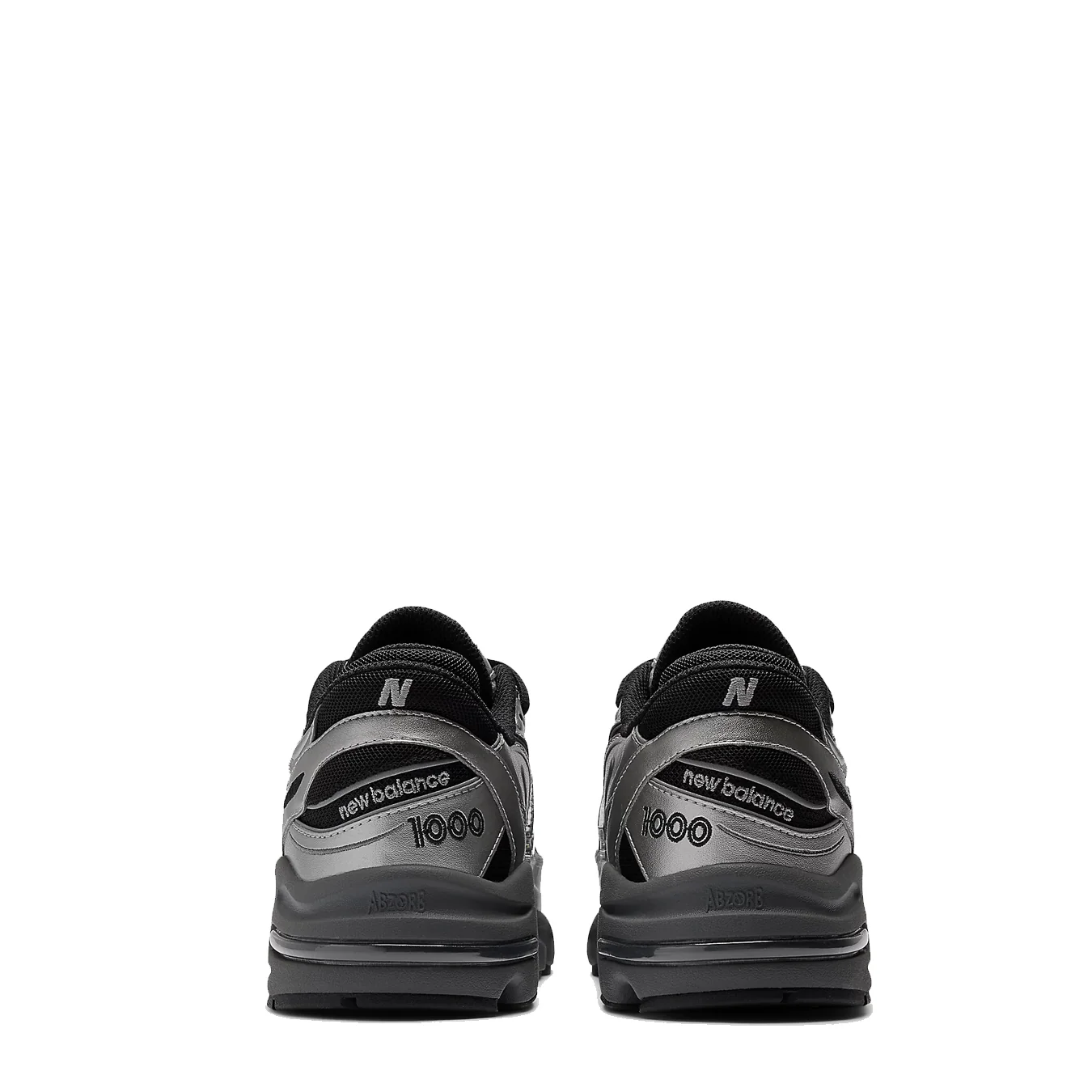 New Balance Womens M1000 Trainer Silver Metallic / Green - Image 3