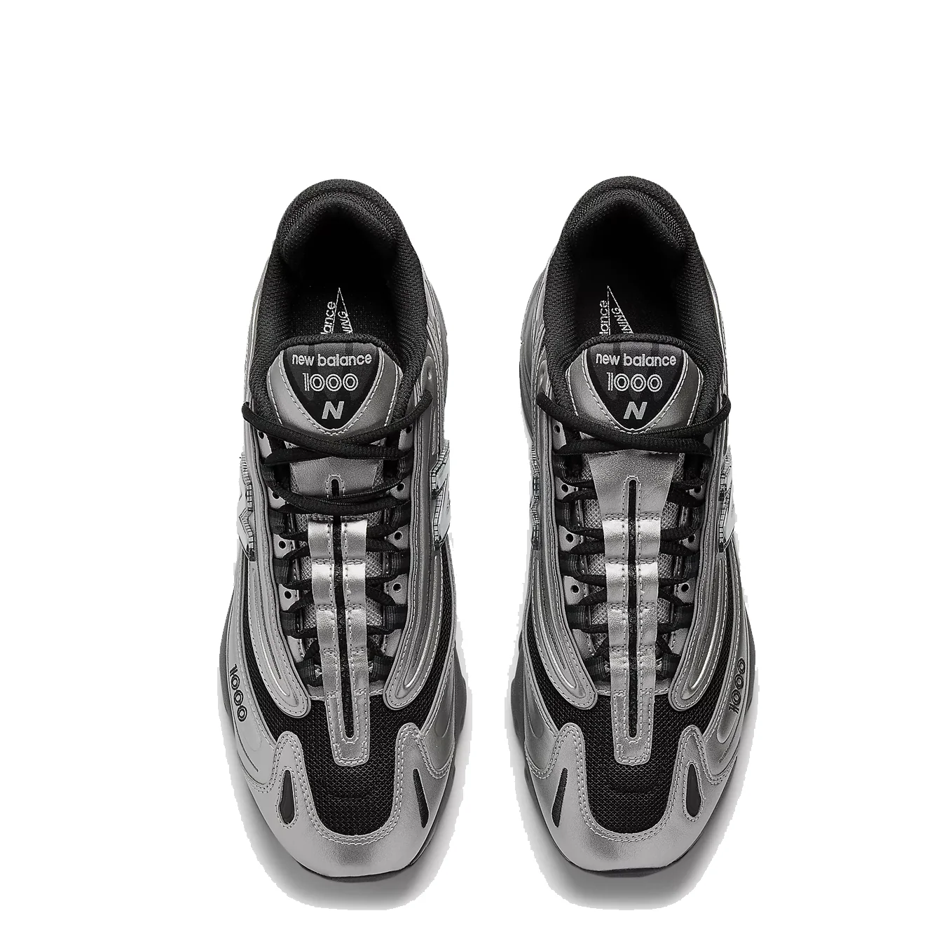 New Balance Womens M1000 Trainer Silver Metallic / Green - Image 4
