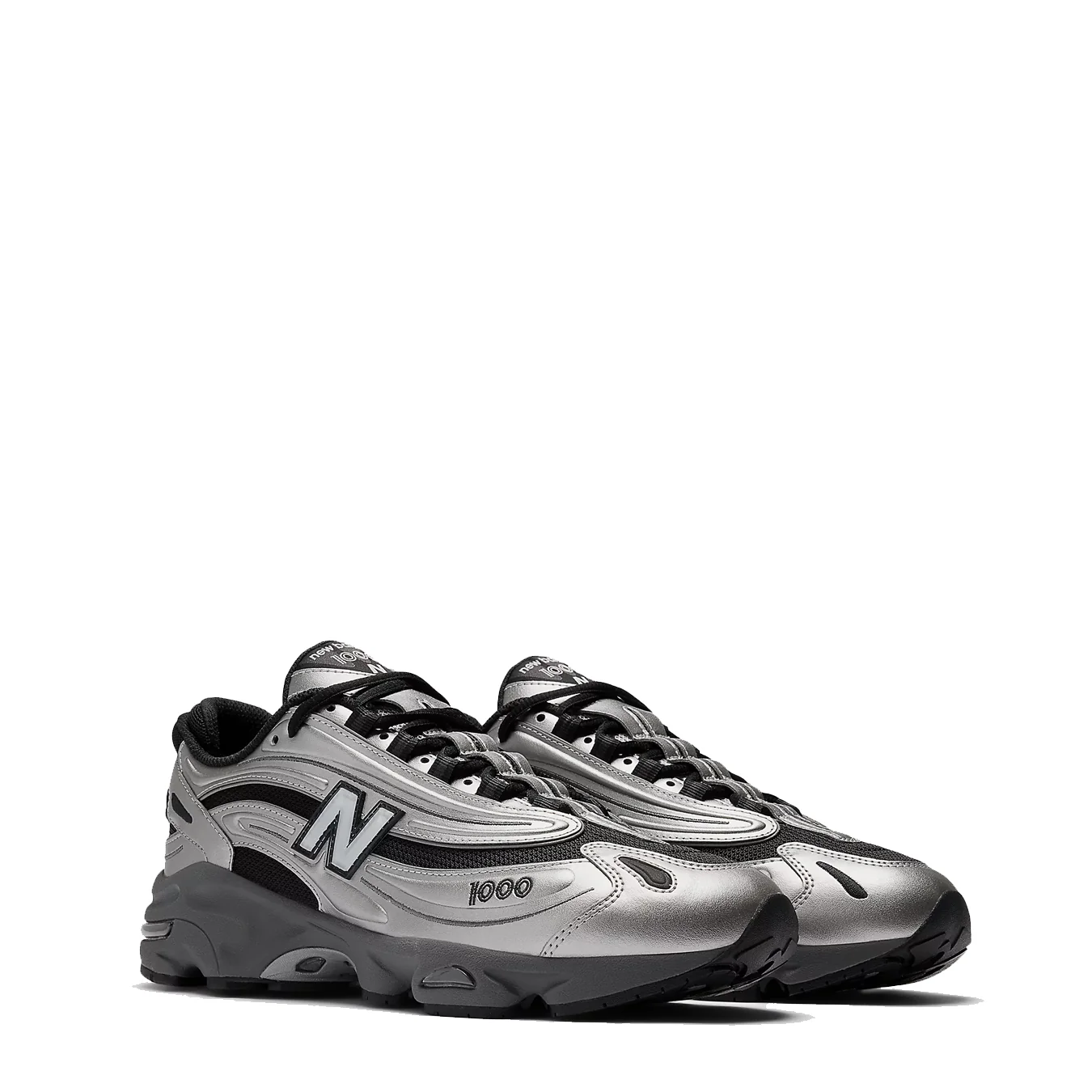 New Balance Womens M1000 Trainer Silver Metallic / Green - Image 6