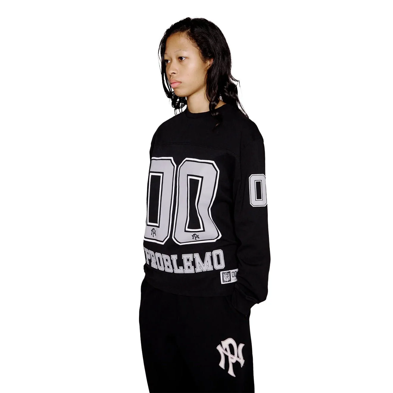 No Problemo NP00 Sports Cotton L/S Jersey Black - Image 3