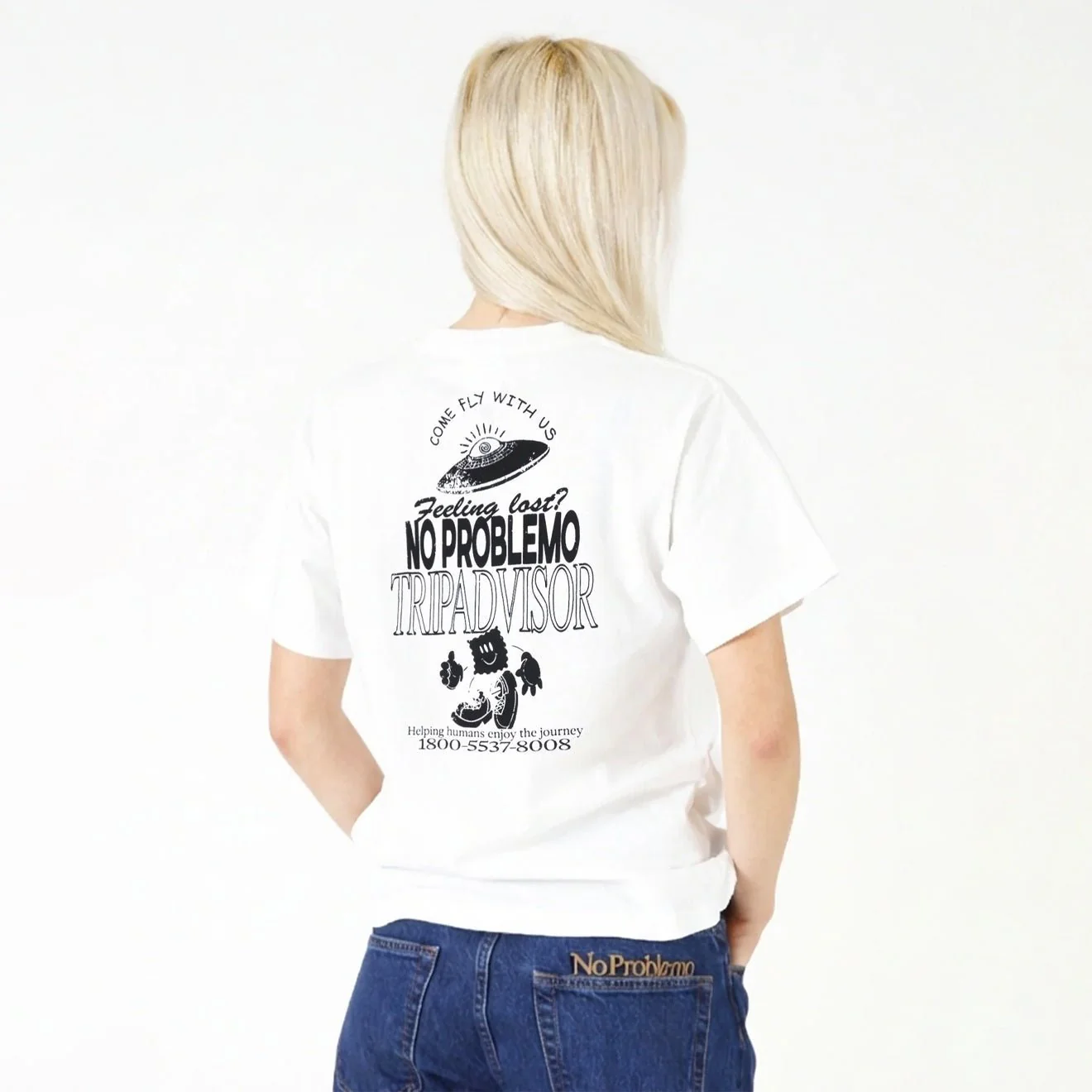 No Problemo Trip Advisor SS Tee White - Image 3