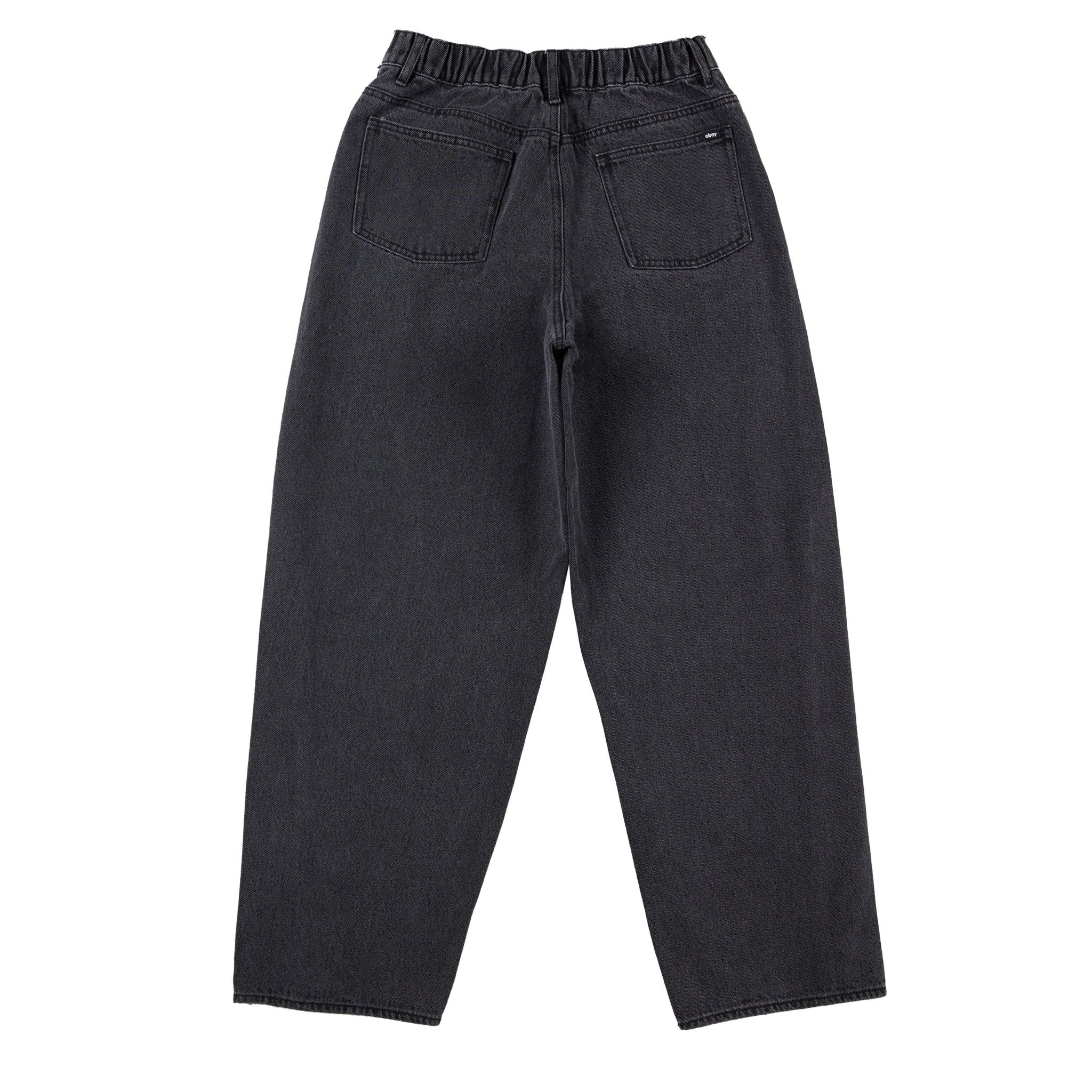 Obey Womens Leah III Baggy Denim Black Ash - Image 2