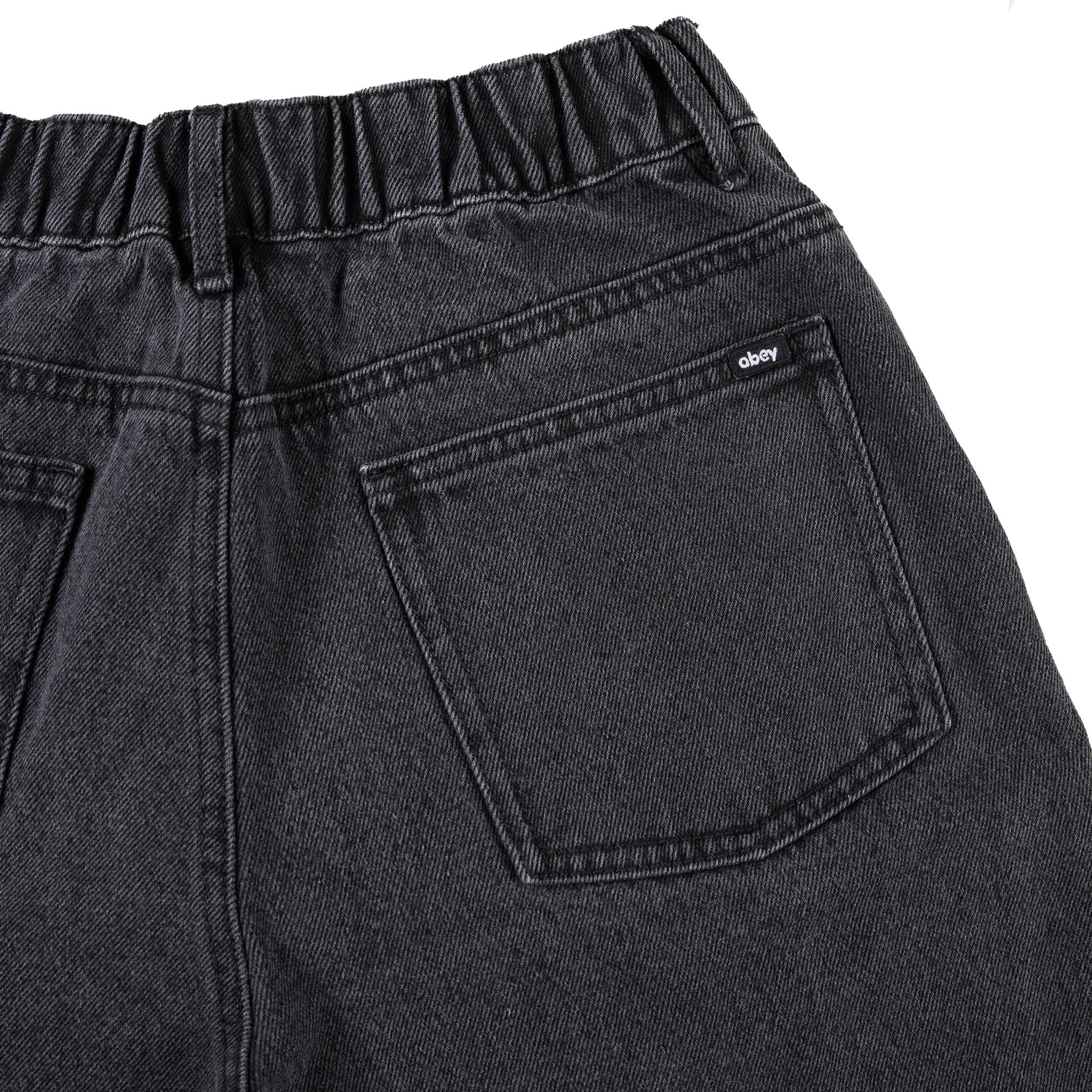 Obey Womens Leah III Baggy Denim Black Ash - Image 4