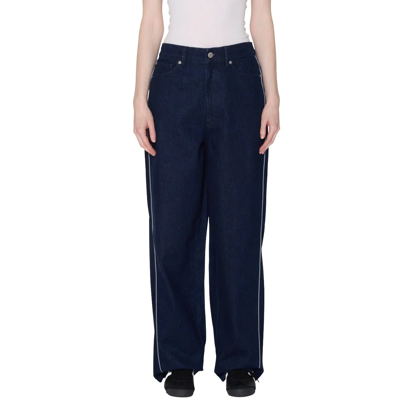 Obey Womens Alloy Piping Denim Jeans Rinse - Image 3
