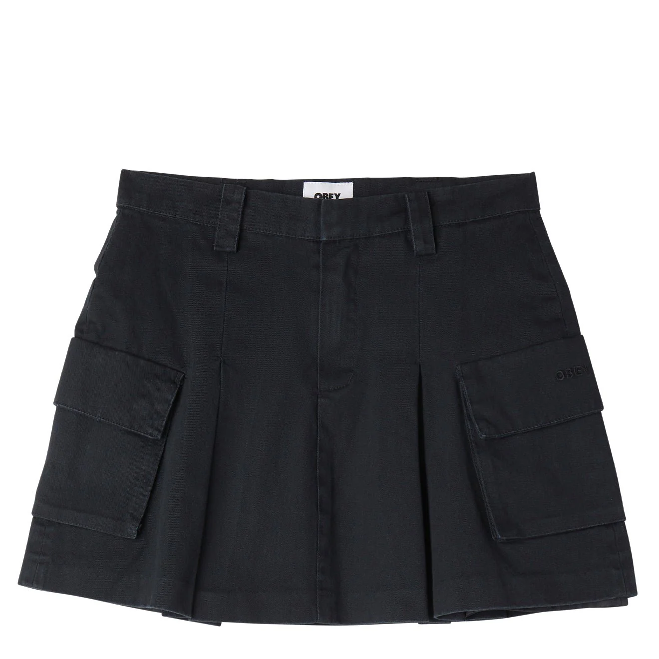 Obey Womens Andrea Cargo Mini Skirt Black
