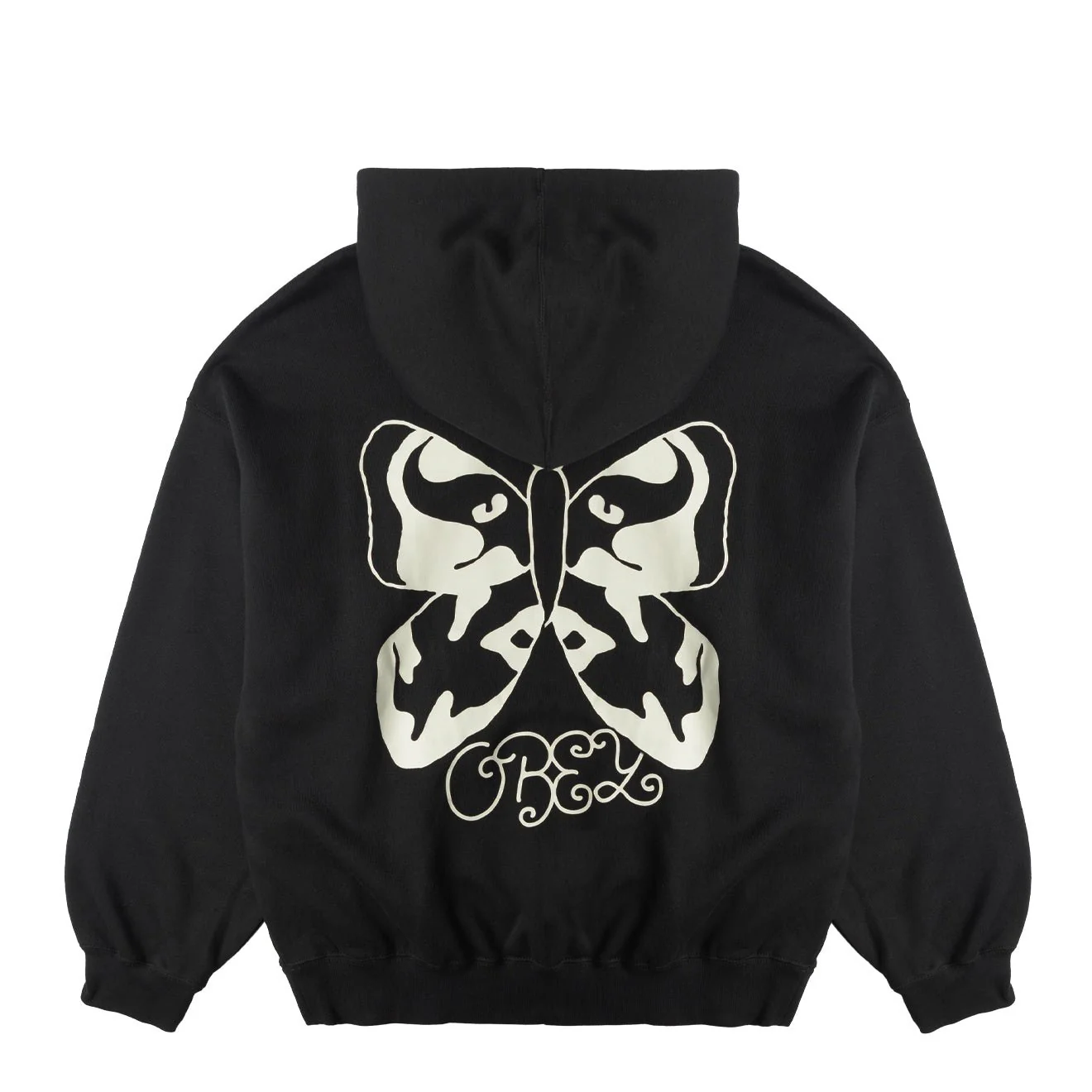 Obey Womens Butterfly Baggy Relaxed Hood Digital Black - Image 2