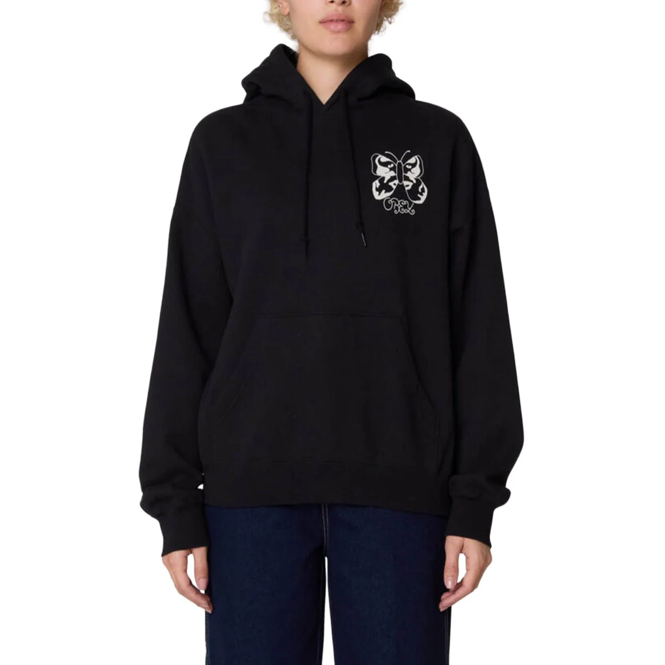 Obey Womens Butterfly Baggy Relaxed Hood Digital Black - Image 4