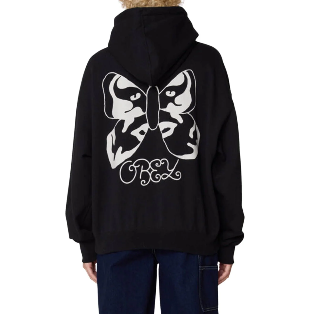 Obey Womens Butterfly Baggy Relaxed Hood Digital Black - Image 5