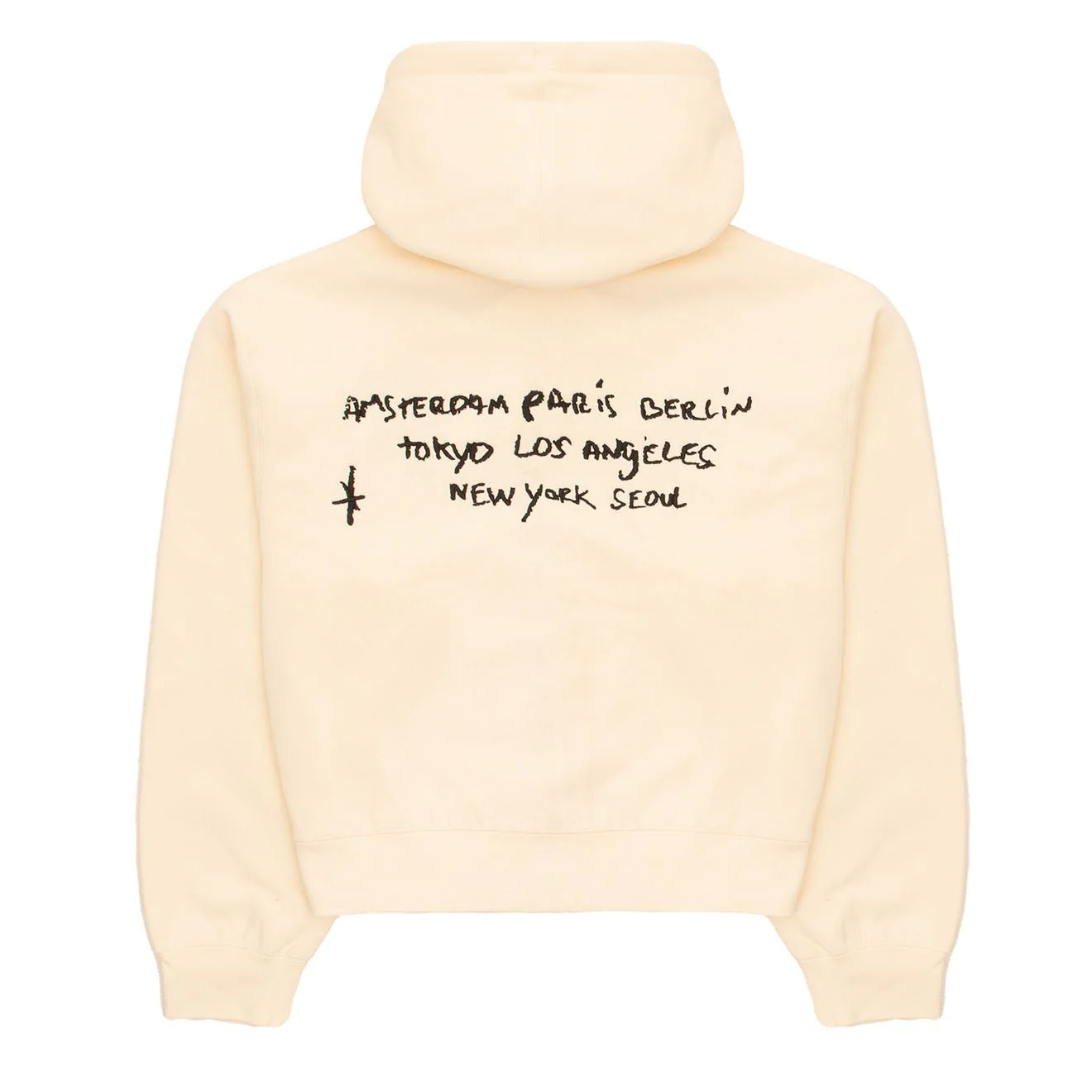 Obey Womens Chalk Writing Zip Hood Unbleached - Image 2