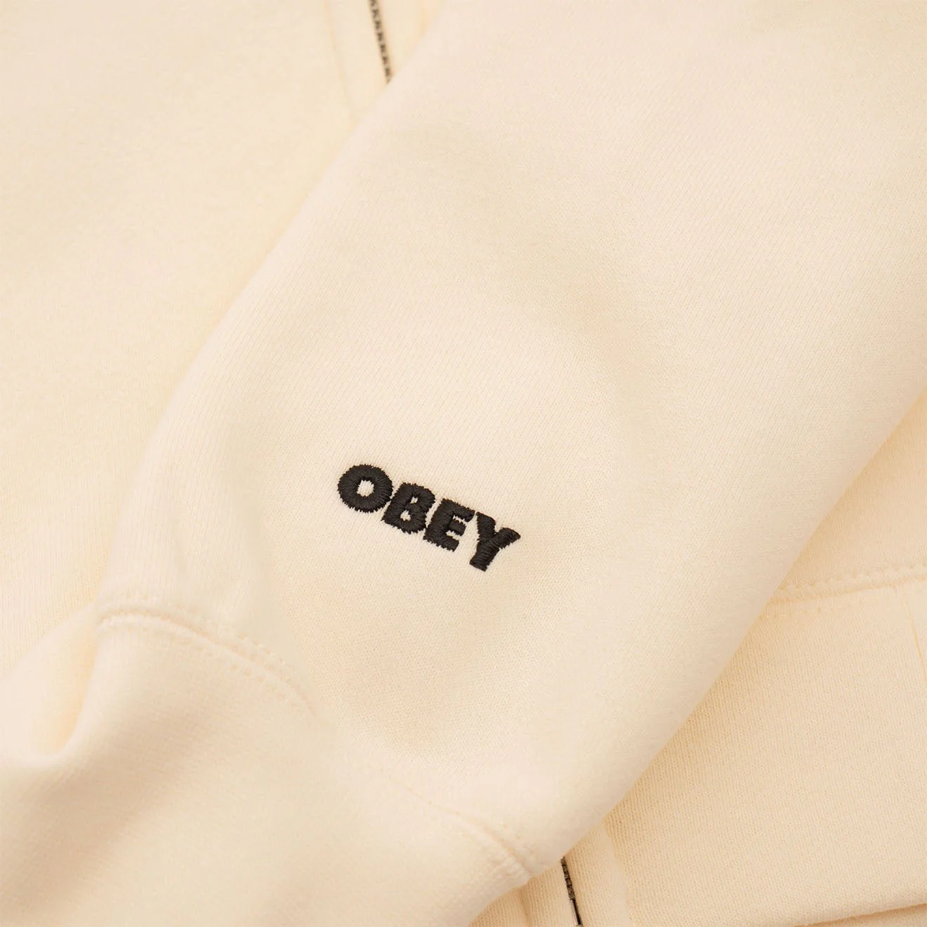 Obey Womens Chalk Writing Zip Hood Unbleached - Image 3
