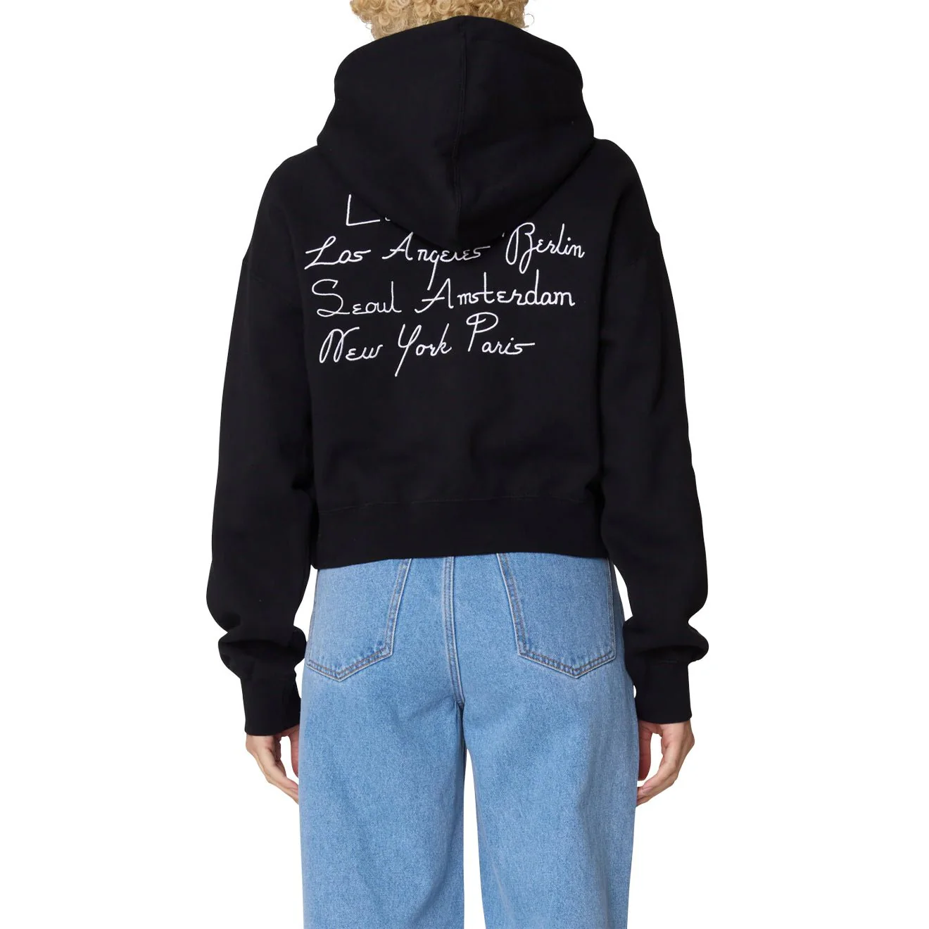 Obey Womens Cities Cropped Hood Black - Image 4