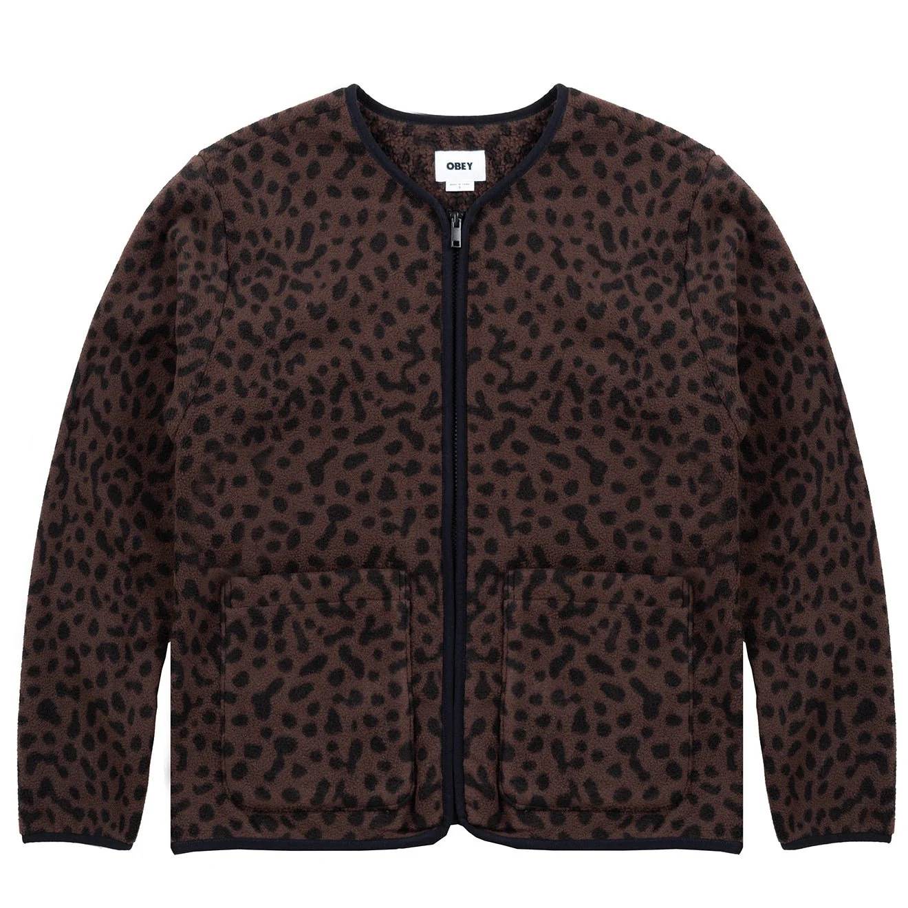 Obey Womens Dottie Liner Jacket Java Brown Multi