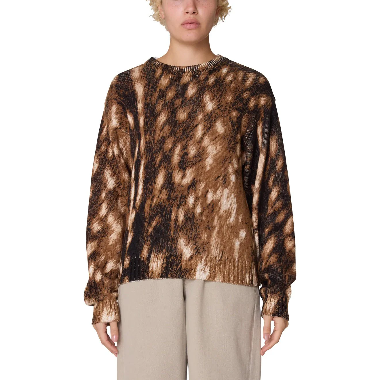 Obey Womens Fawn Crew Sweater Fawn Multi - Image 3