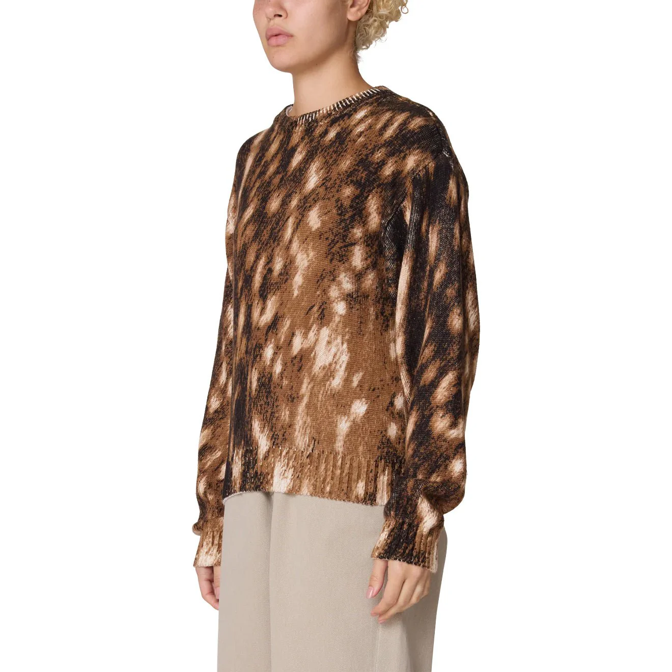 Obey Womens Fawn Crew Sweater Fawn Multi - Image 4
