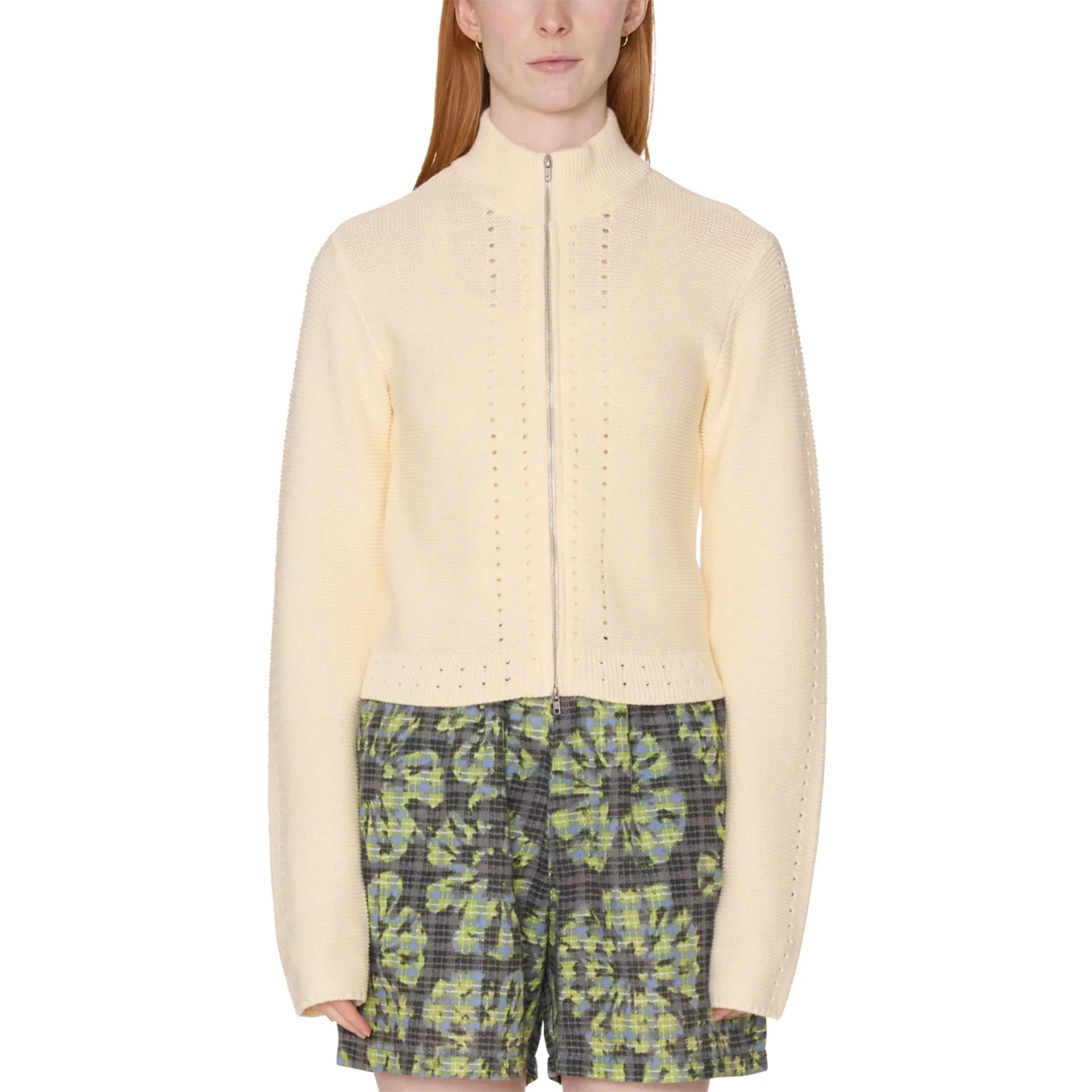 Obey Womens Meredith Mock Zip Sweater Bone - Image 3
