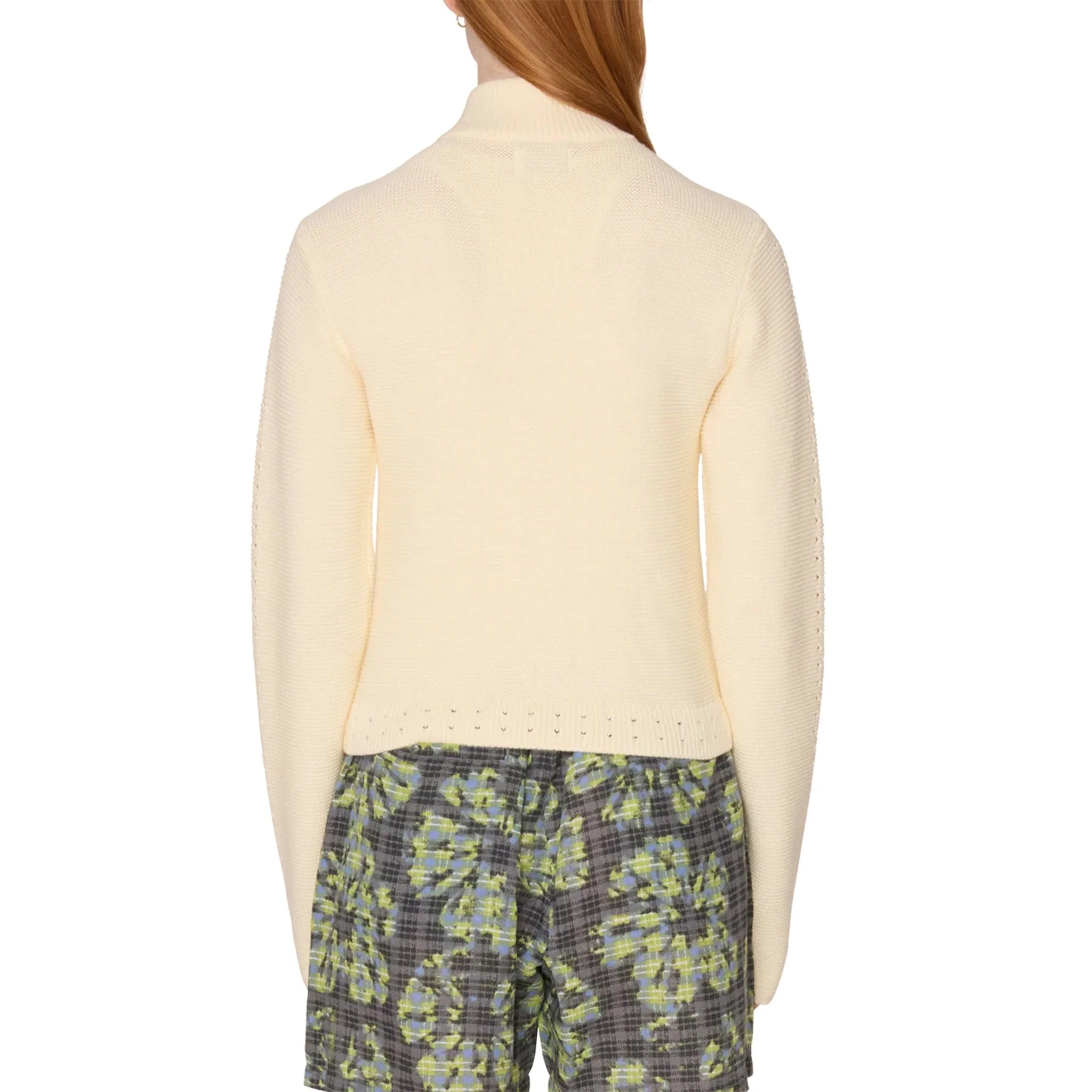 Obey Womens Meredith Mock Zip Sweater Bone - Image 4