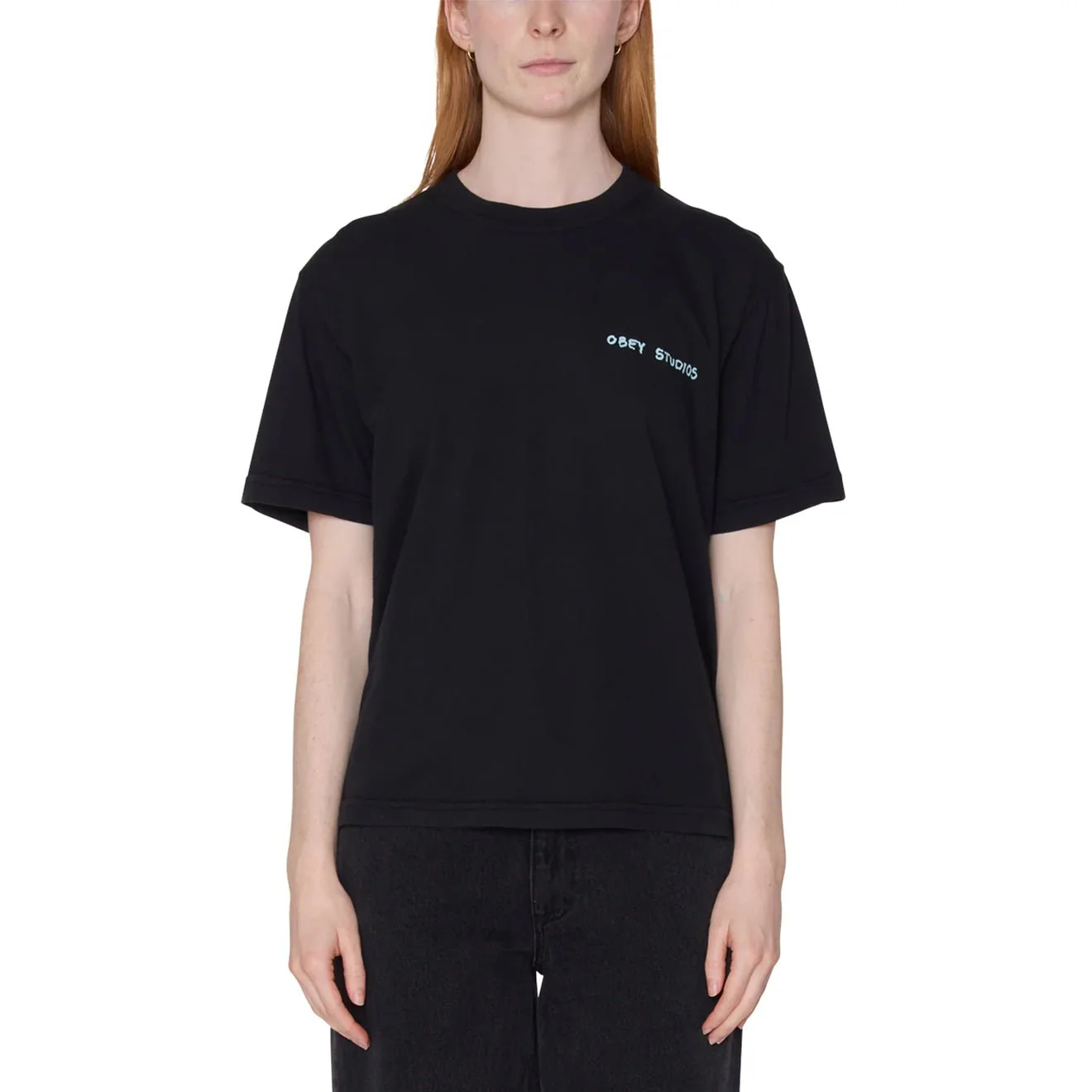 Obey Womens Obey Freedom For All Michelle S/S T-Shirt Digital Black - Image 3