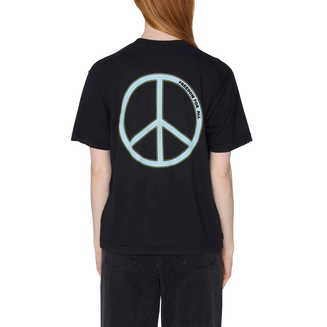 Obey Womens Obey Freedom For All Michelle S/S T-Shirt Digital Black - Image 4