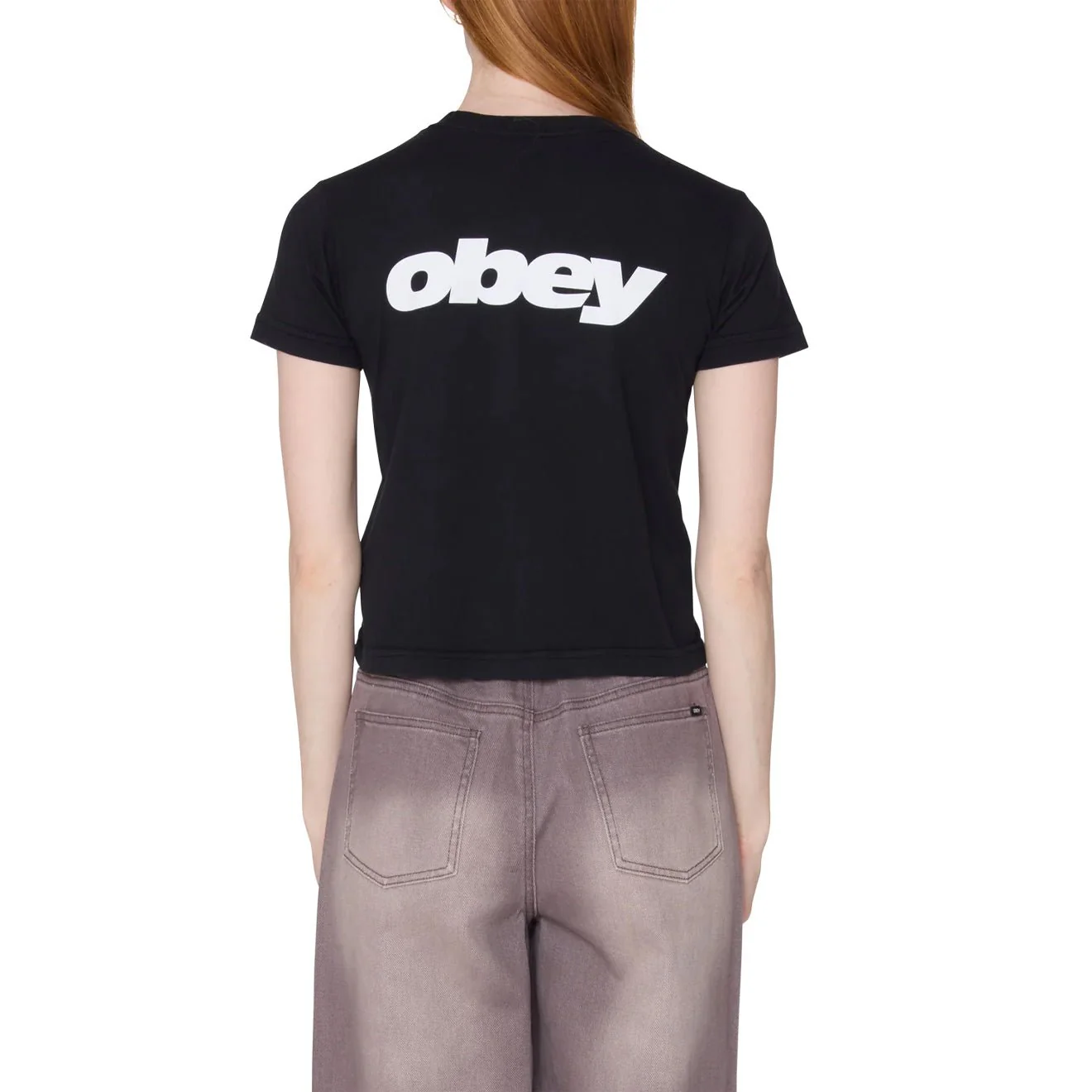 Obey Womens Obey Speed Kaia S/S T-Shirt Digital Black - Image 4