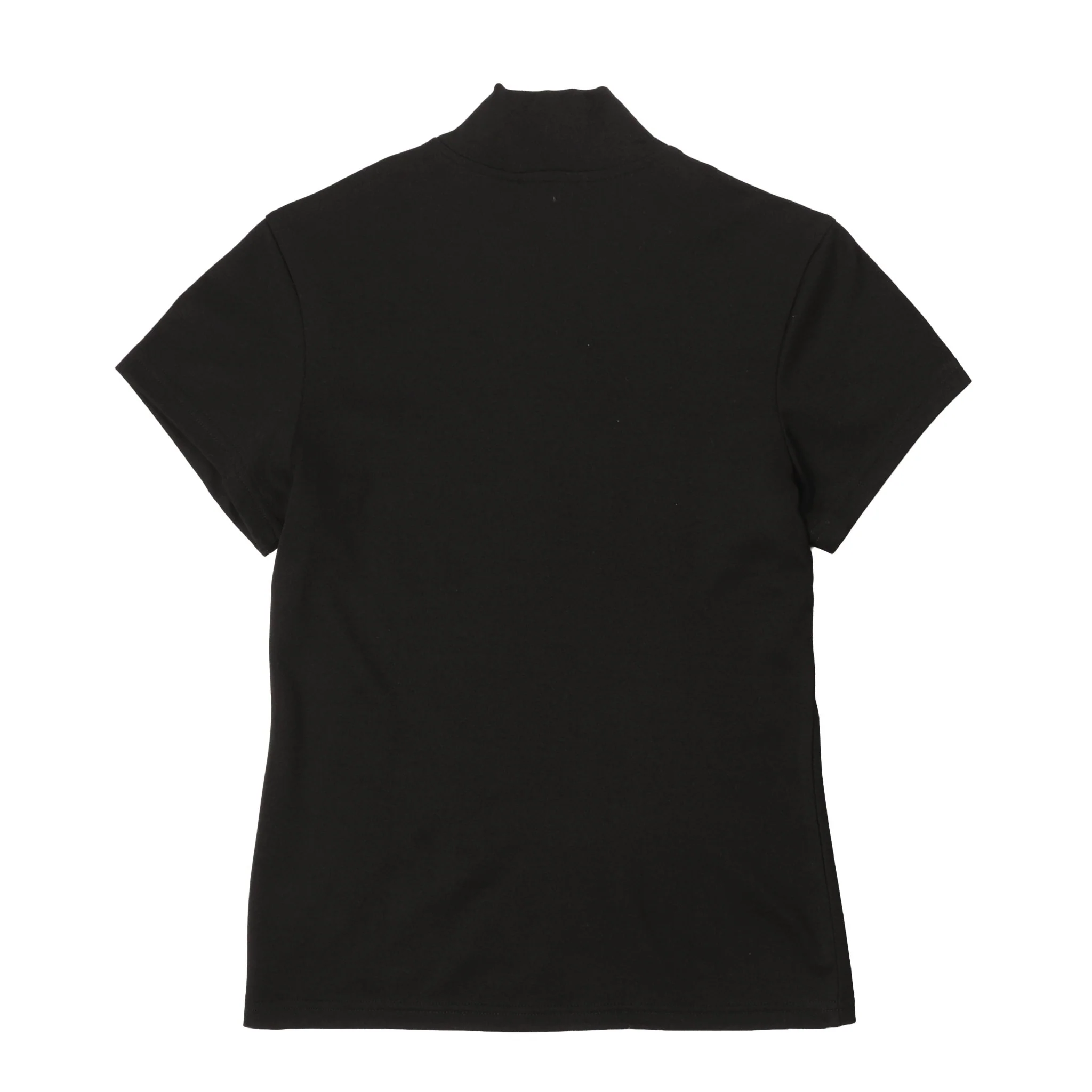 Obey Womens Relay Mock Neck S/S T-Shirt Black - Image 2