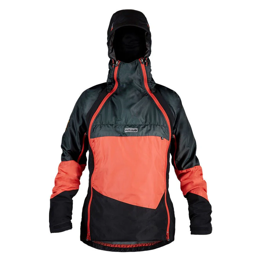 Paramo Womens Velez Evolution Hybrid Smock Hot Coral / Steel / Black - Image 3