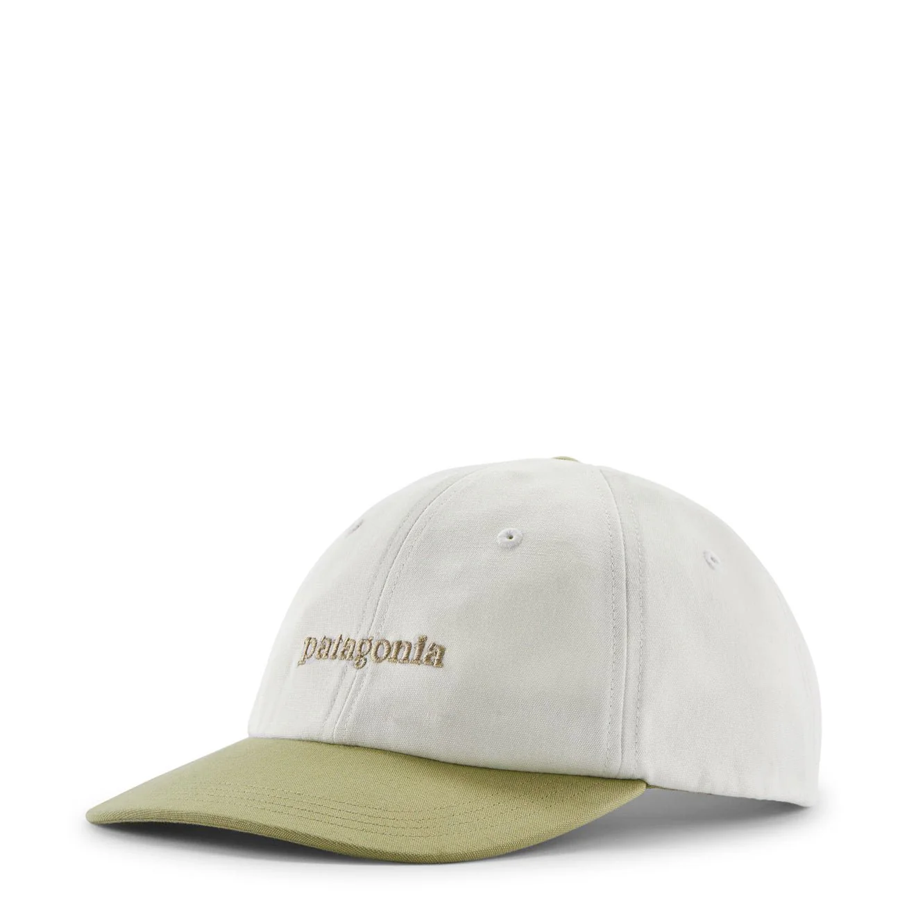 Patagonia Fitz Roy Icon Trad Cap Text Logo Birch White / Gumtree Green