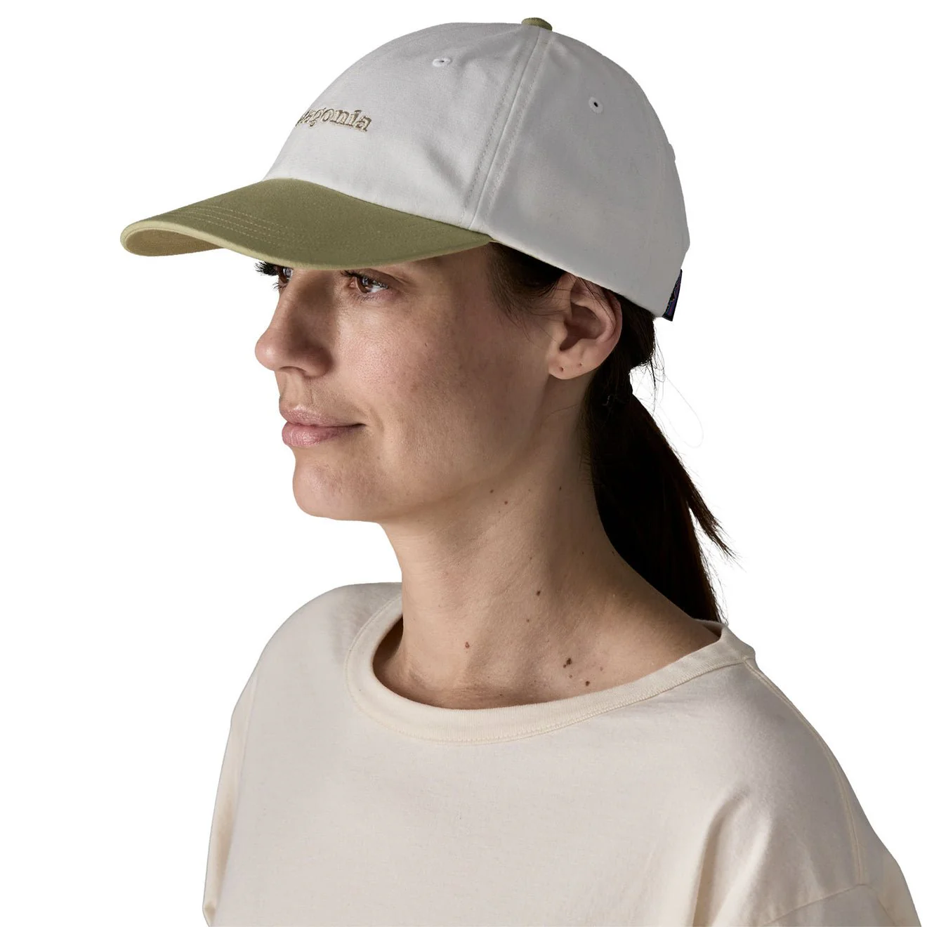 Patagonia Fitz Roy Icon Trad Cap Text Logo Birch White / Gumtree Green - Image 2