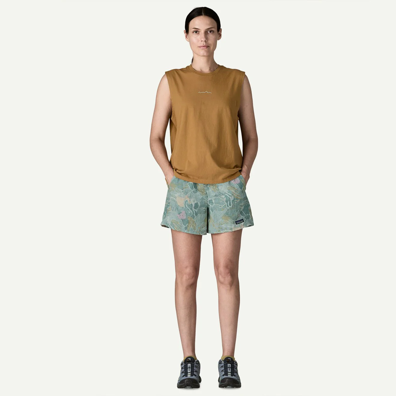 Patagonia Womens Baggies Shorts 5 in. Moon Tripper Virtually Blue - Image 4