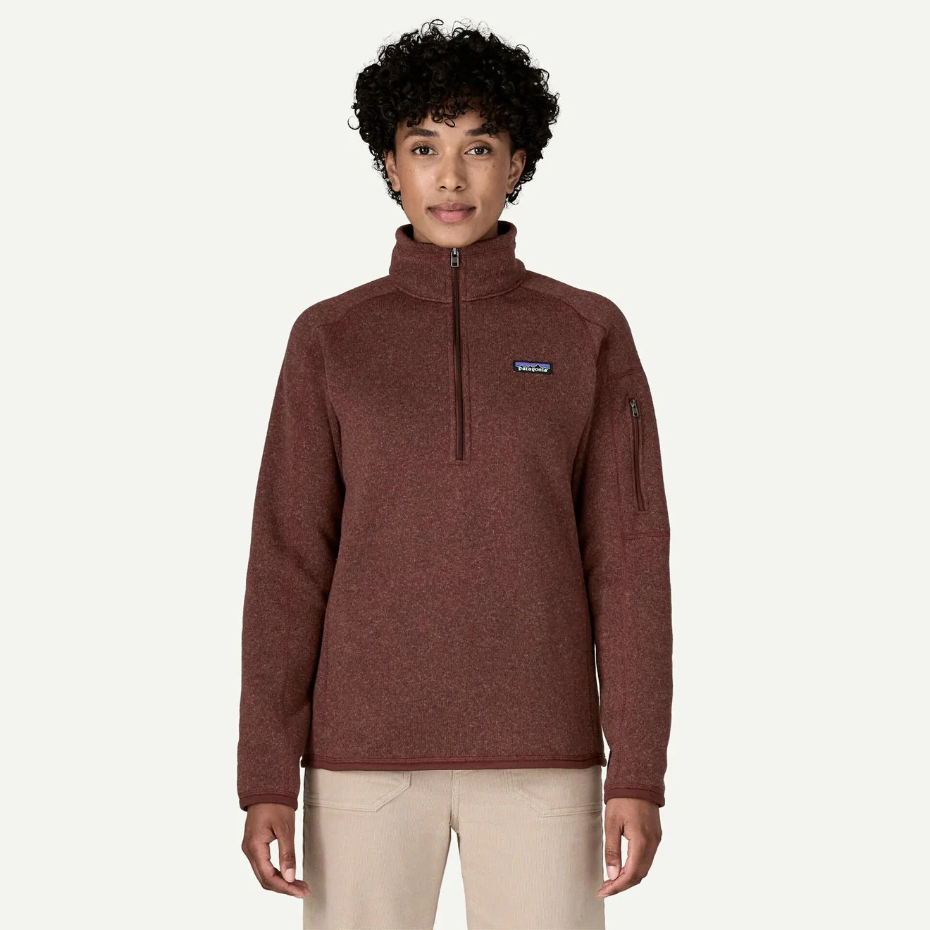 Patagonia Womens Better Sweater 1/4 Zip Fleece Dark Ruby - Image 2