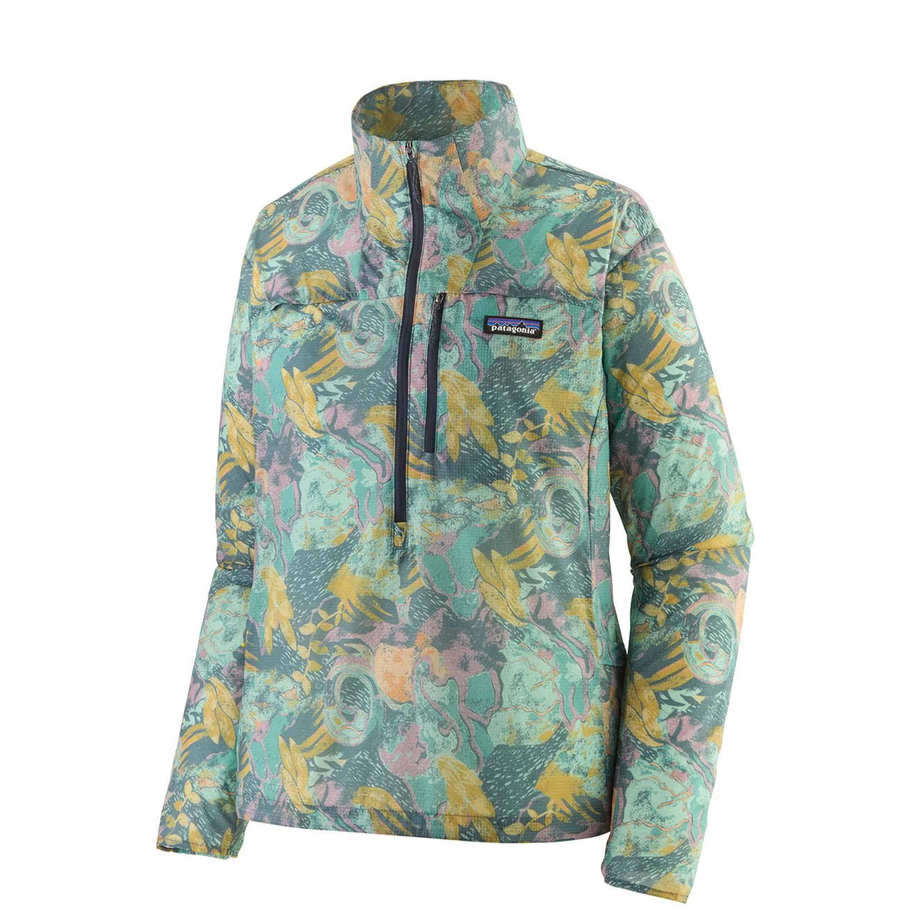 Patagonia Womens Houdini Stash 1/2 Zip Pullover Moon Tripper Blue Sage