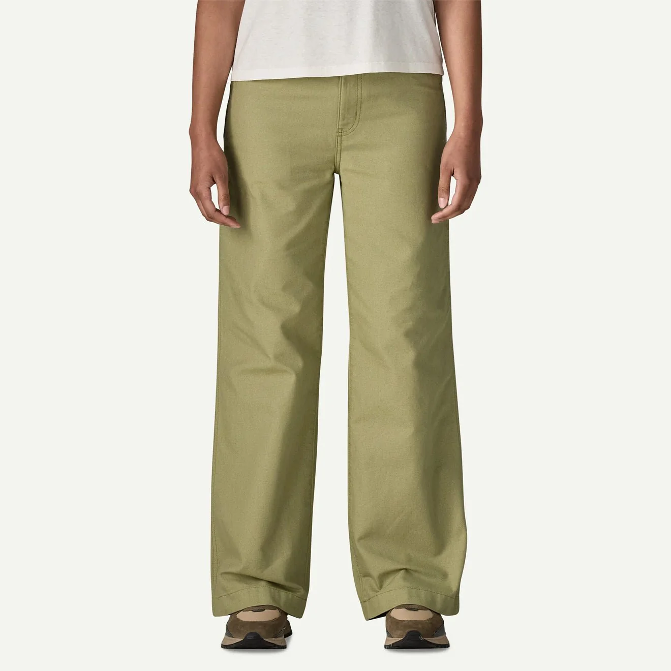 Patagonia Womens Point Reyes Canvas Wide Leg Pants Gumtree Green - Image 3