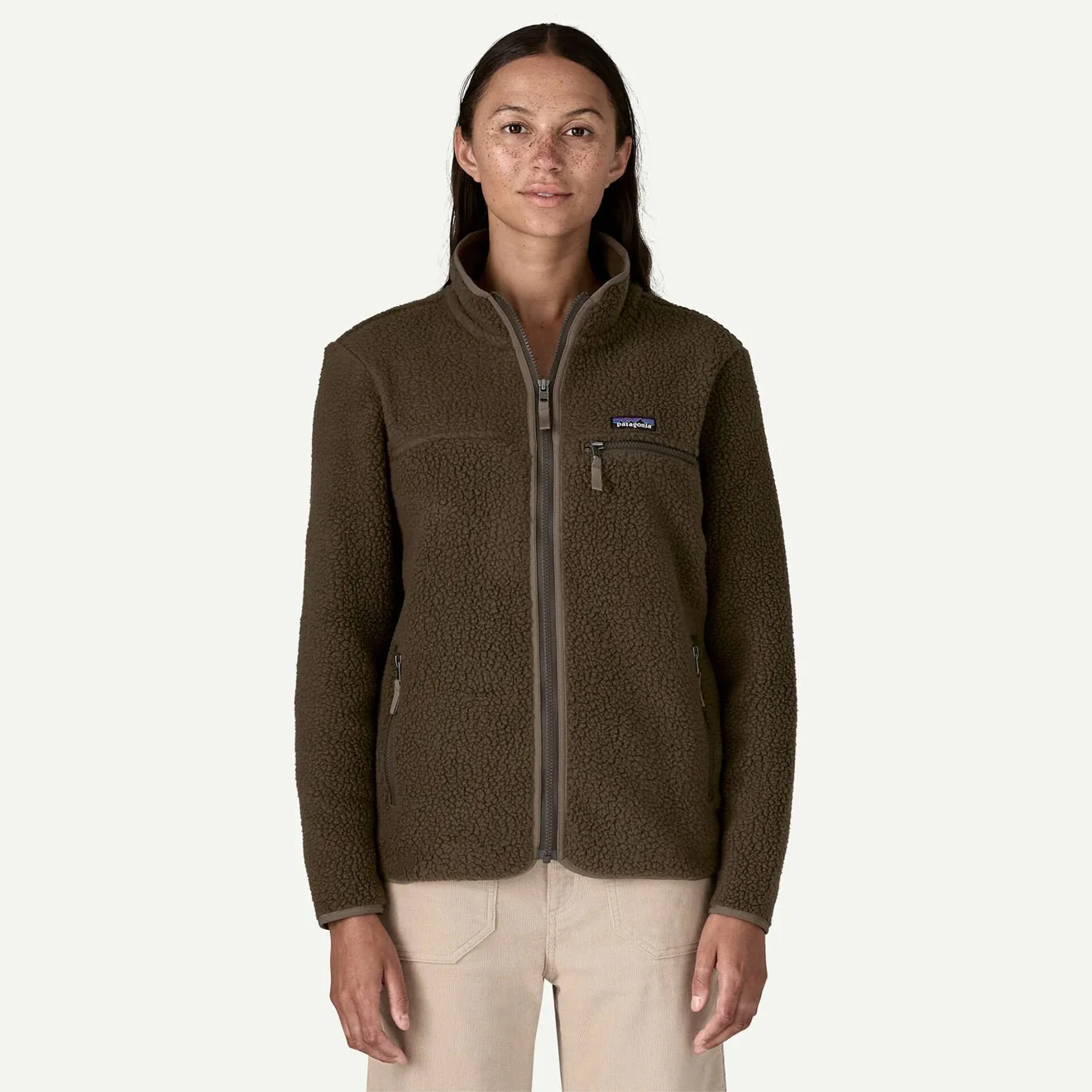 Patagonia Womens Retro Pile Fleece Jacket Otter Brown - Image 2