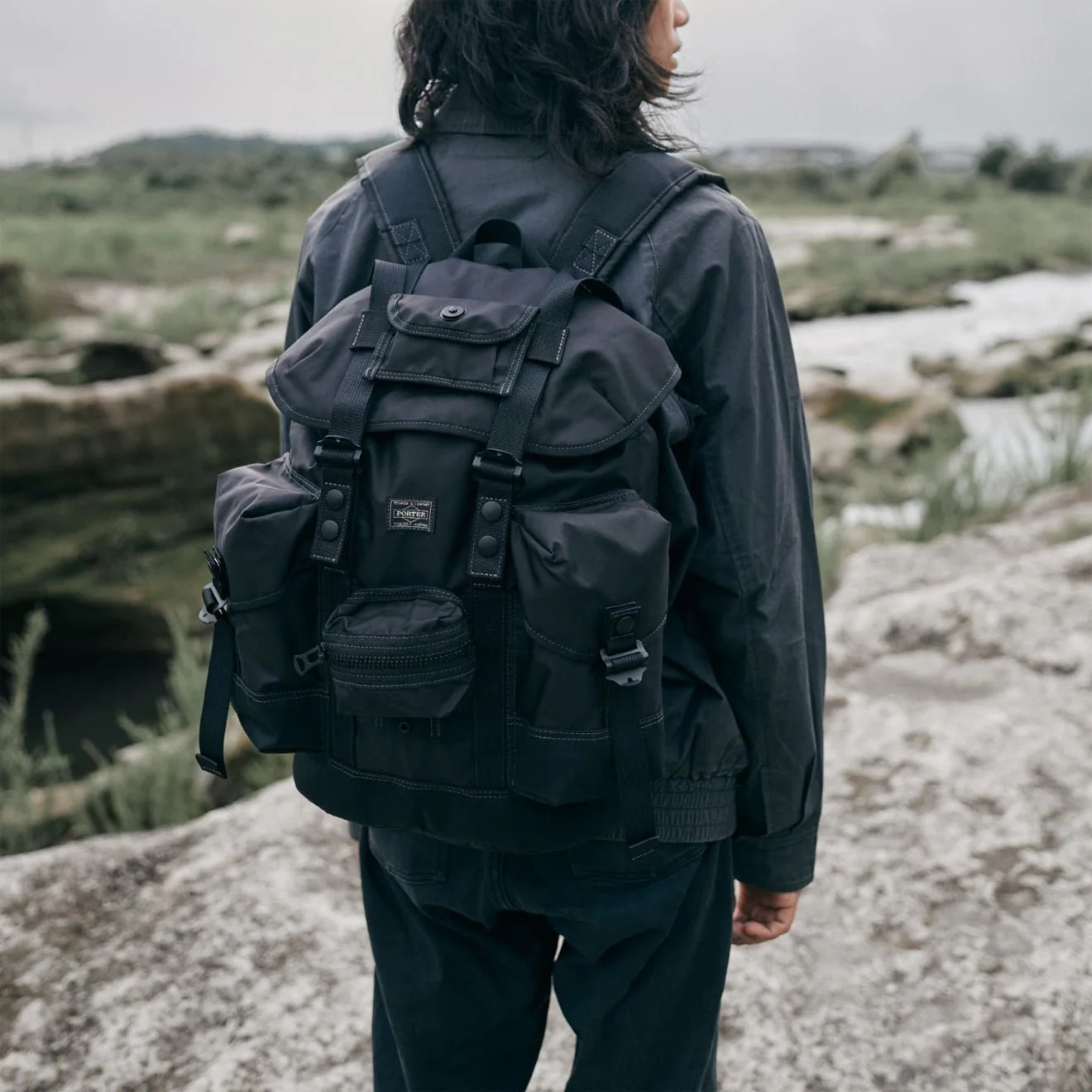 Porter-Yoshida and Co All Alice Pack With Pouches Black - Image 2
